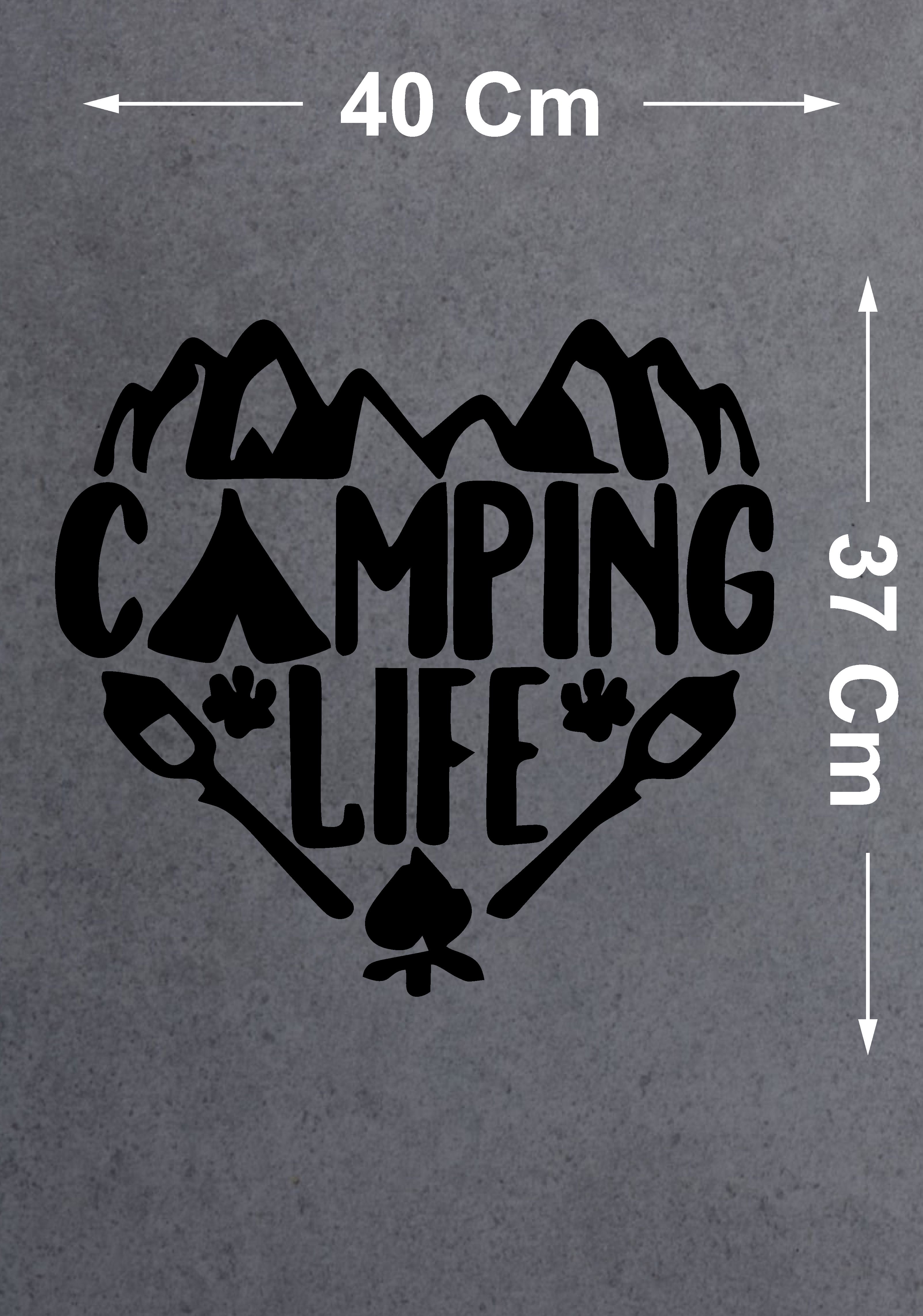 Kamp Sti̇cker - Campi̇ng Li̇fe Camp Sti̇cker - Araba Oto Motosi̇klet Karavan Cam Sti̇cker - 00129 12X11 Cm 