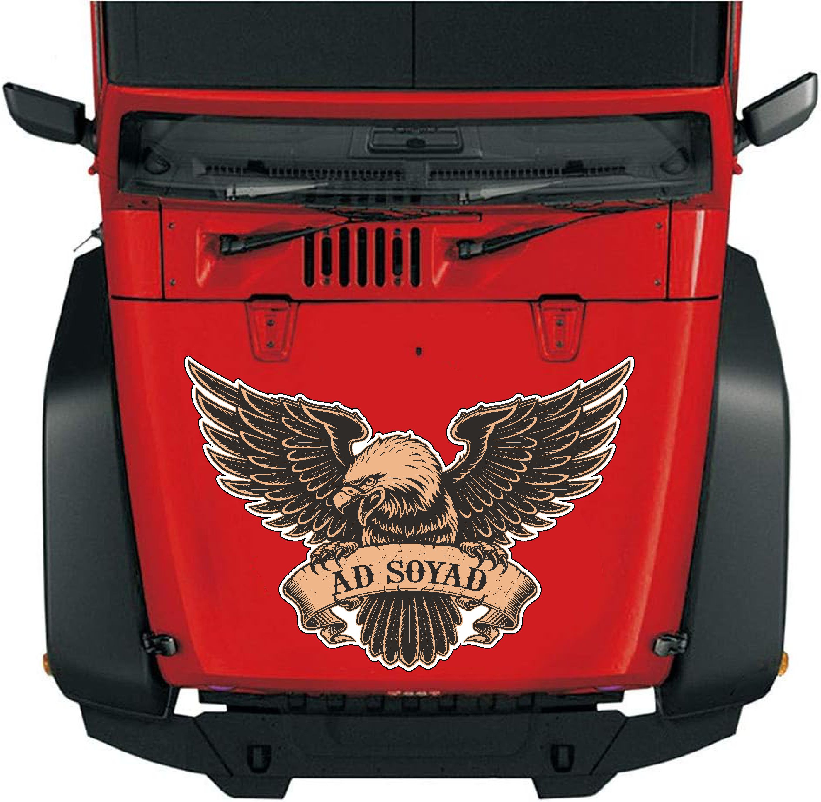 Ki̇şi̇ye Özel Ad Soyad Kartal Sti̇cker - Araba Oto Motosi̇klet Karavan Sti̇cker 00070 10X7 Cm 