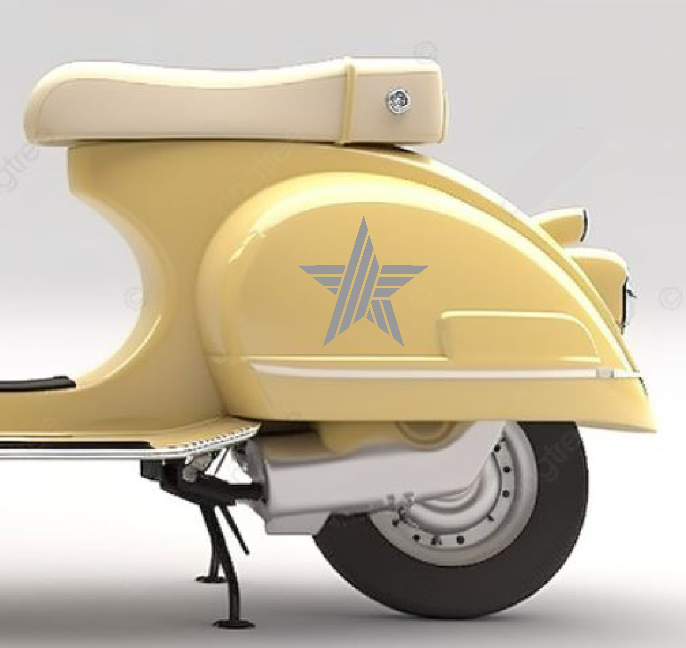 Çubuk Desenli̇ Yıldız Sti̇cker - Araba Oto Motosi̇klet Karavan Cam Sti̇cker - 00059 12X12 Cm 
