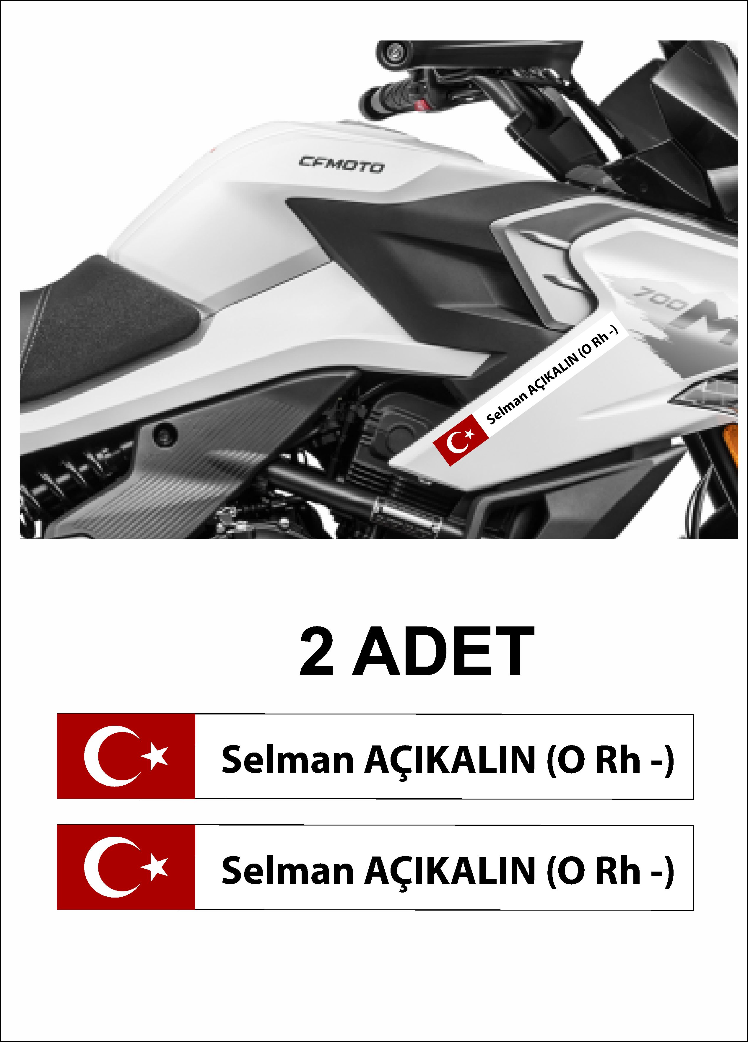 Kan Grubu Sti̇cker, Türk Bayraklı Kan Grubu Sti̇cker, Araba Oto Motosi̇klet Karavan Sti̇cker 02523 12X1,5 Cm 