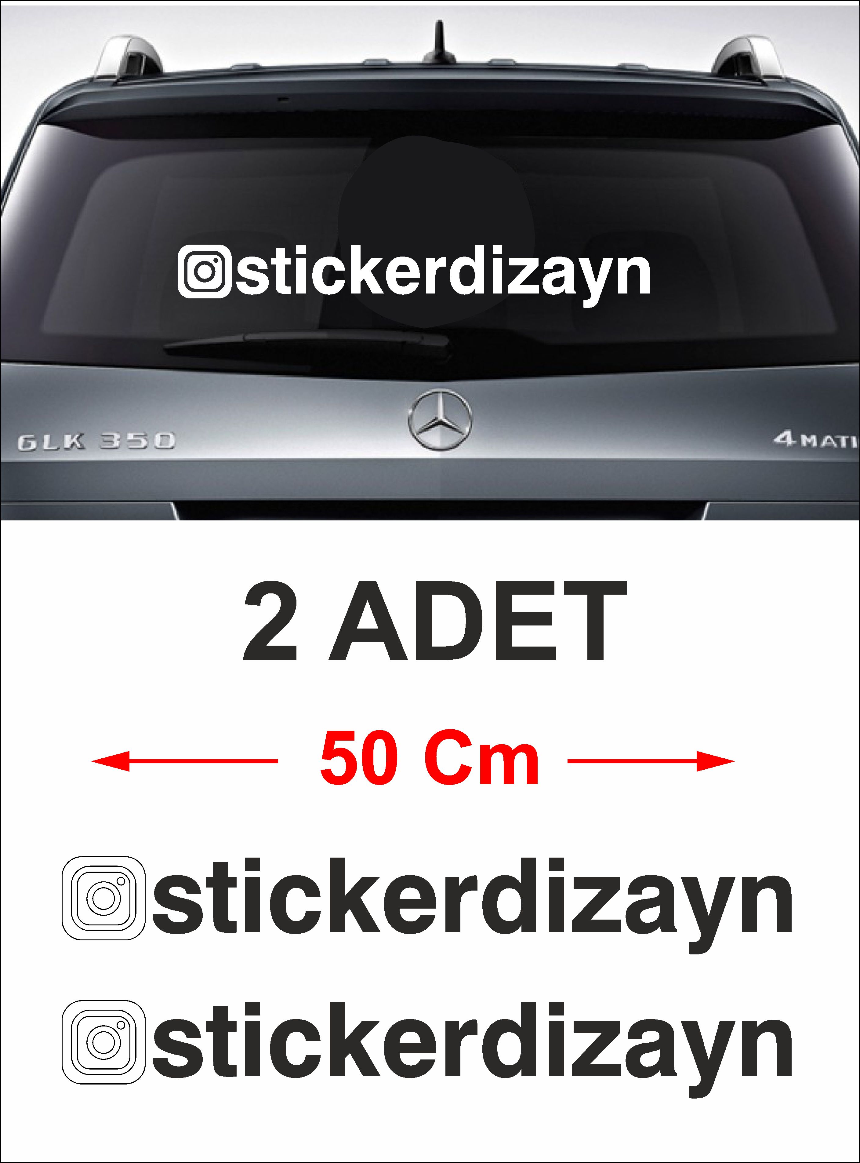 Ki̇şi̇ye Özel Instagram Sti̇cker Araba Oto Motosi̇klet Karavan Sti̇cker Eti̇ket 00062 50 Cm 