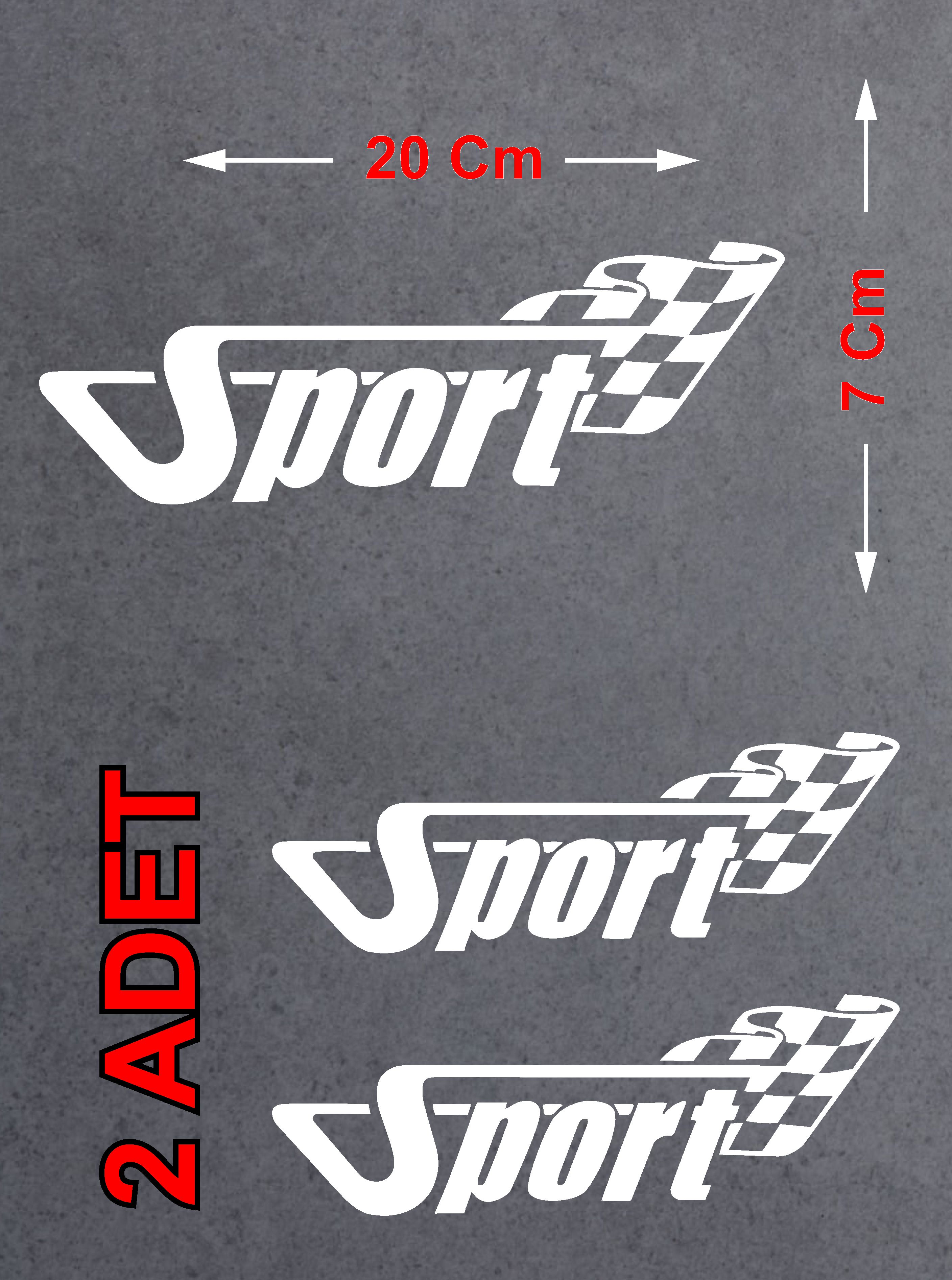 Sport 2 Adet Sti̇cker - Rally Raci̇ng Yarış Sti̇cker - Araba Oto Motosi̇klet Araç Sti̇cker 02508 40X14 Cm