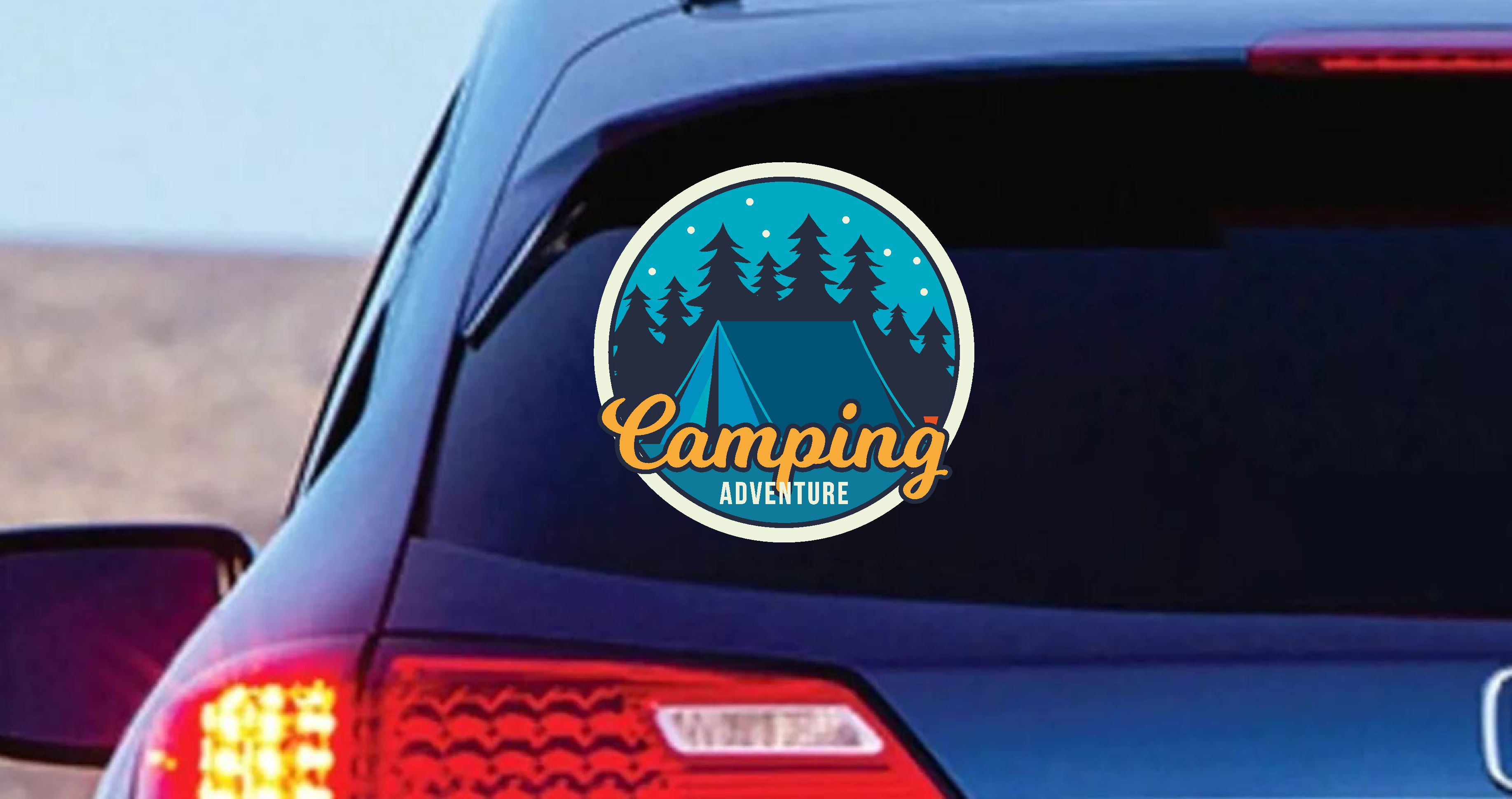 Kamp Campi̇ng Sti̇cker - 4X4 Off Road Adventure Pi̇ckup Karavan Çadır Sti̇cker - Araba Oto Motosi̇klet Cam Sti̇cker - 00120 10X10 Cm 