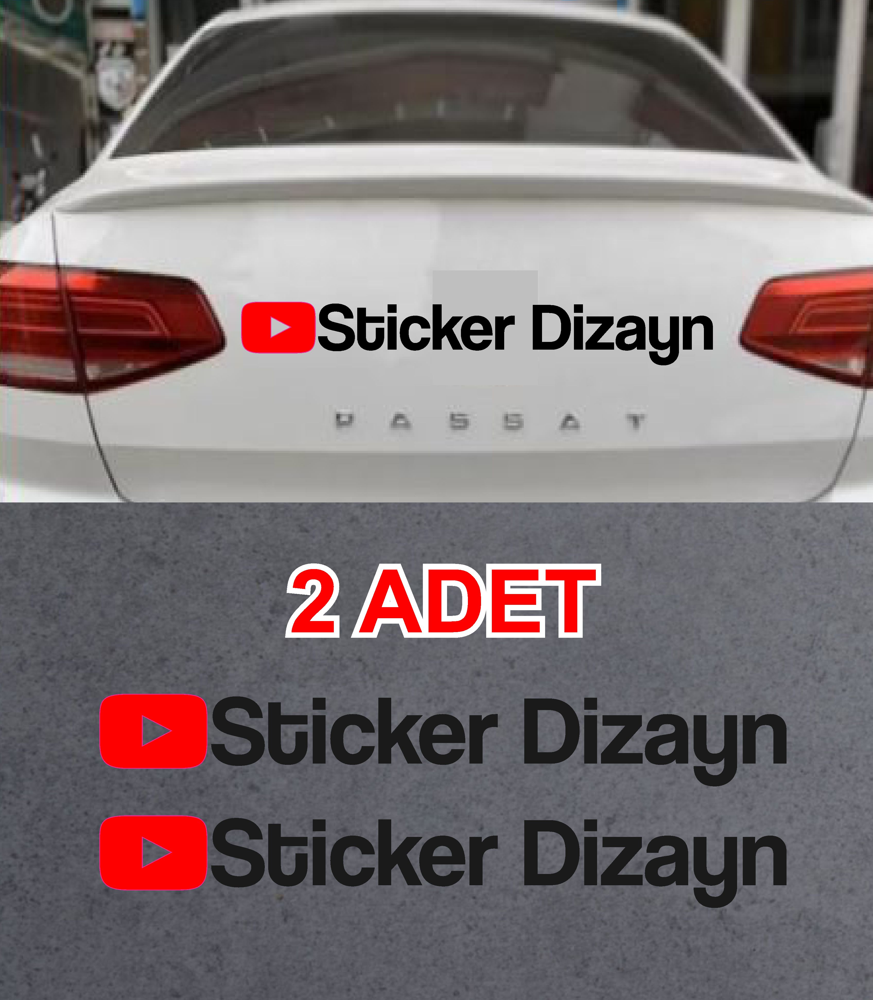 Ki̇şi̇ye Özel Youtube 2 Adet Sti̇cker - Araba Oto Motosi̇klet Karavan Sti̇cker Eti̇ket 00307 15 Cm 