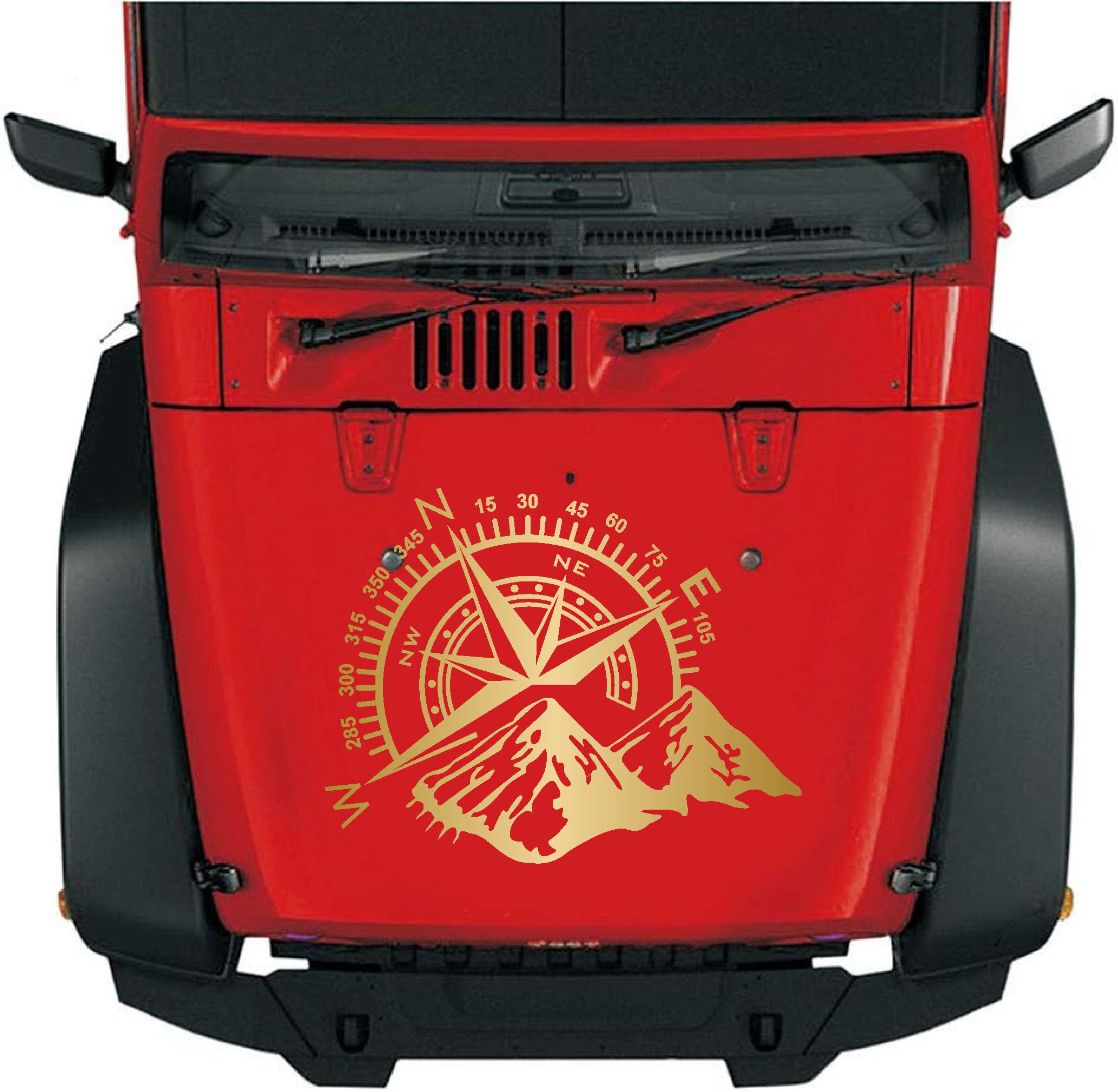 Pusula Ve Dağ Sti̇cker, Off Road Kamp Adventure Kamp Sti̇cker, Araba Oto Karavan Pi̇ckup Sti̇cker 02522 15X12 Cm 