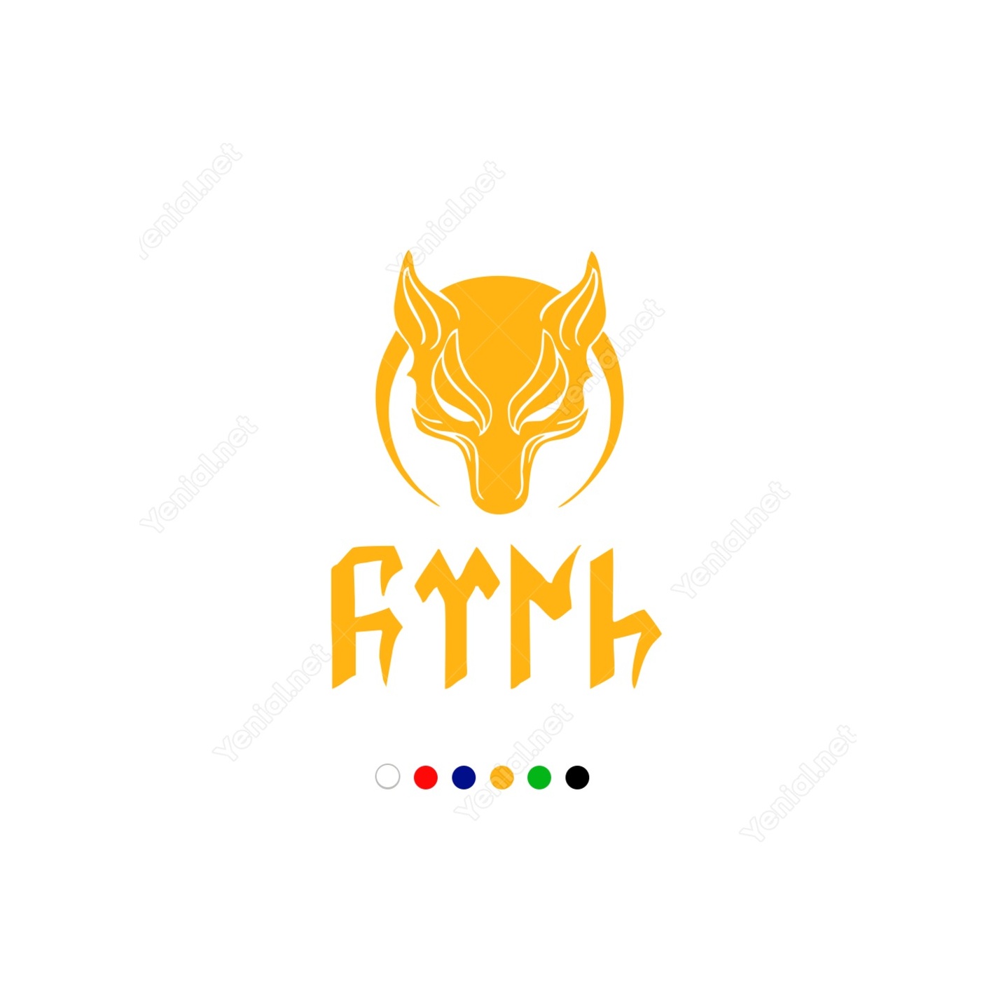 Ay Yıldız Kurt Türk Yazısı Göktürk Alfabesi̇ Sti̇ckeri̇ Çıkartması (407468173) Beyaz-45Cm Yüksekli̇k