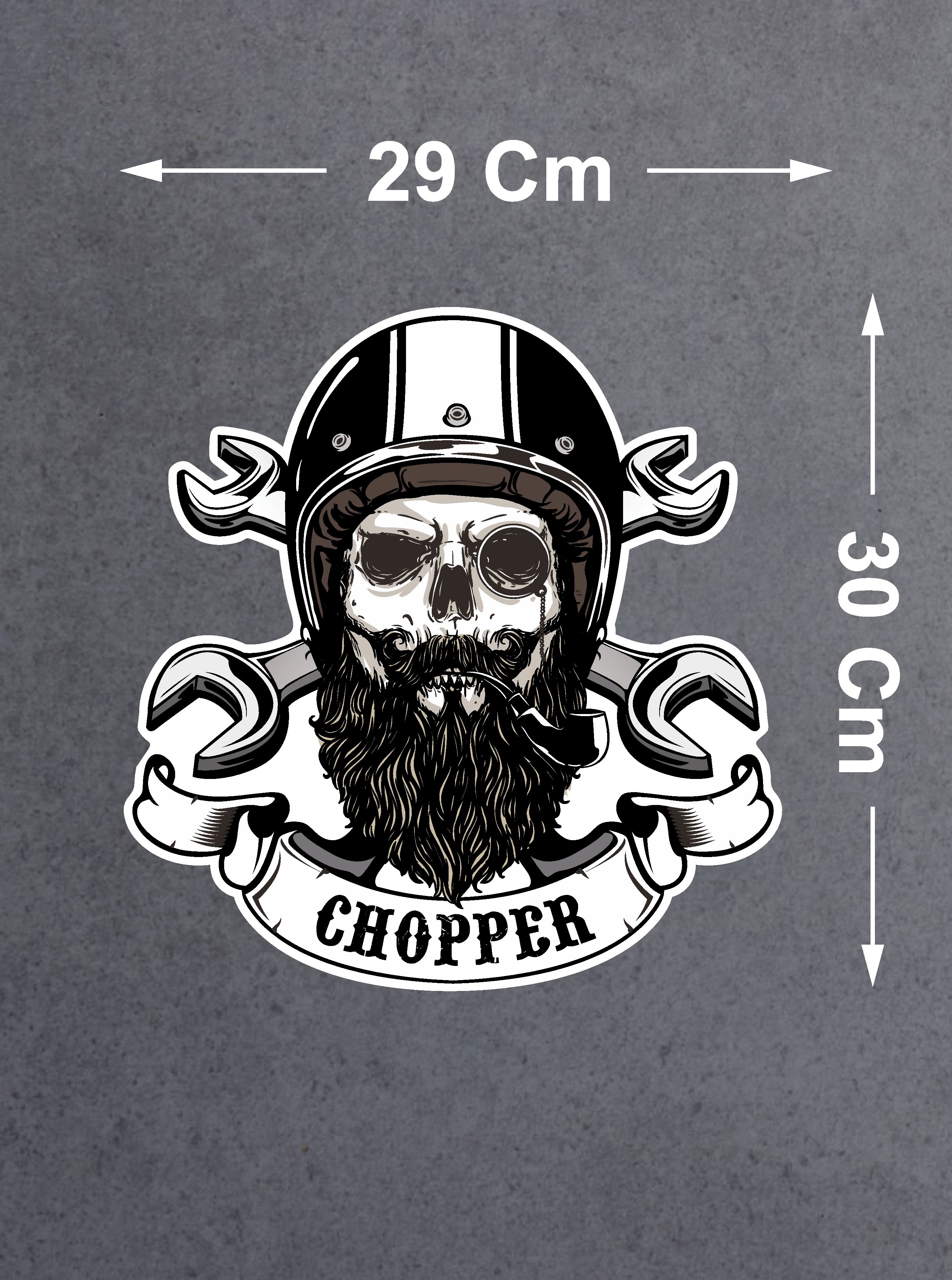Chopper Kurukafa Sti̇cker - Motosi̇klet Araba Oto Motor Cam Sti̇cker - 00072 10X9 Cm 