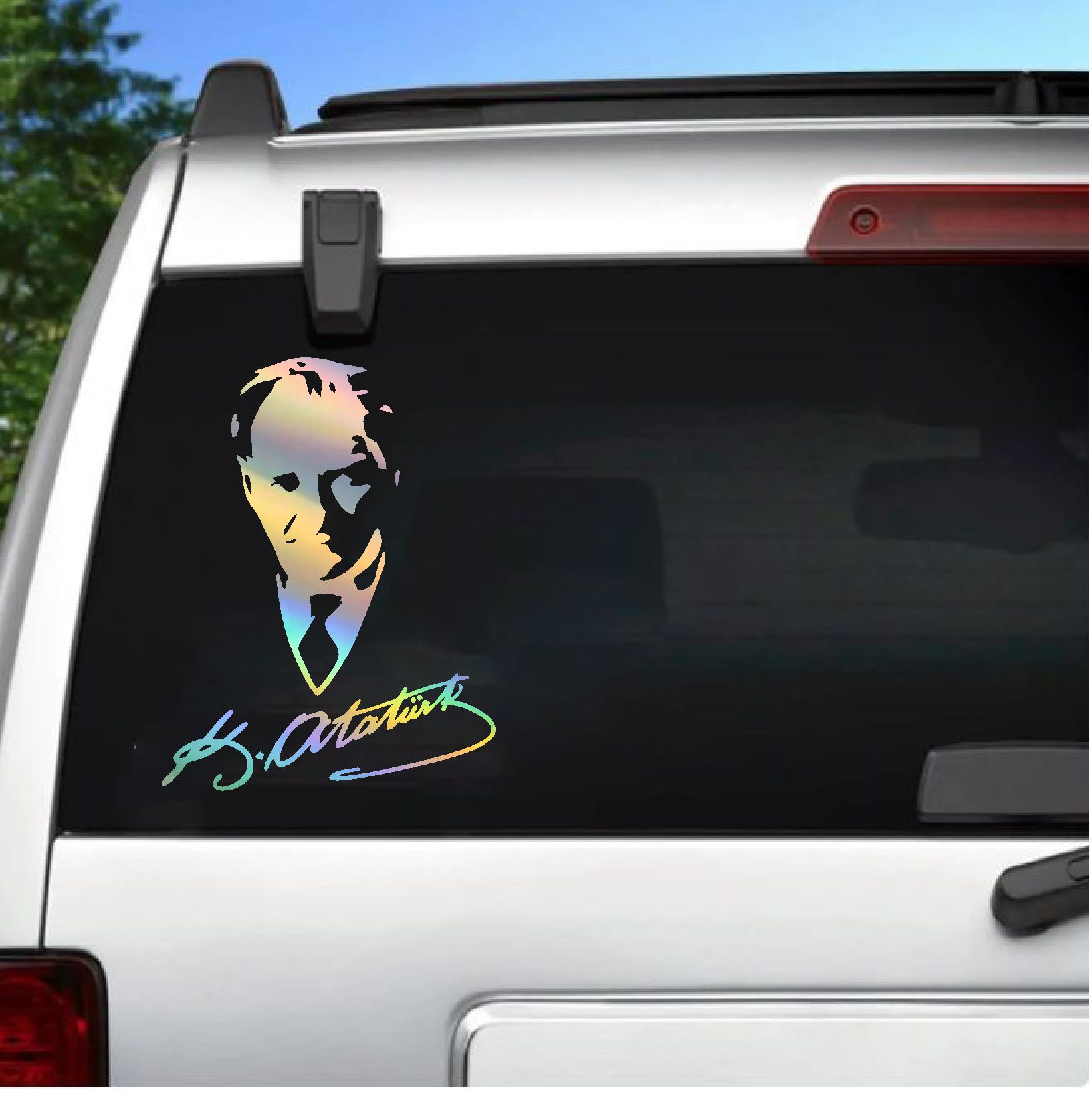 Hologramlı Janjanlı Atatürk Ve İmza Sti̇cker - Araba Oto Motosi̇klet Sti̇cker 02527 25X19 Cm 