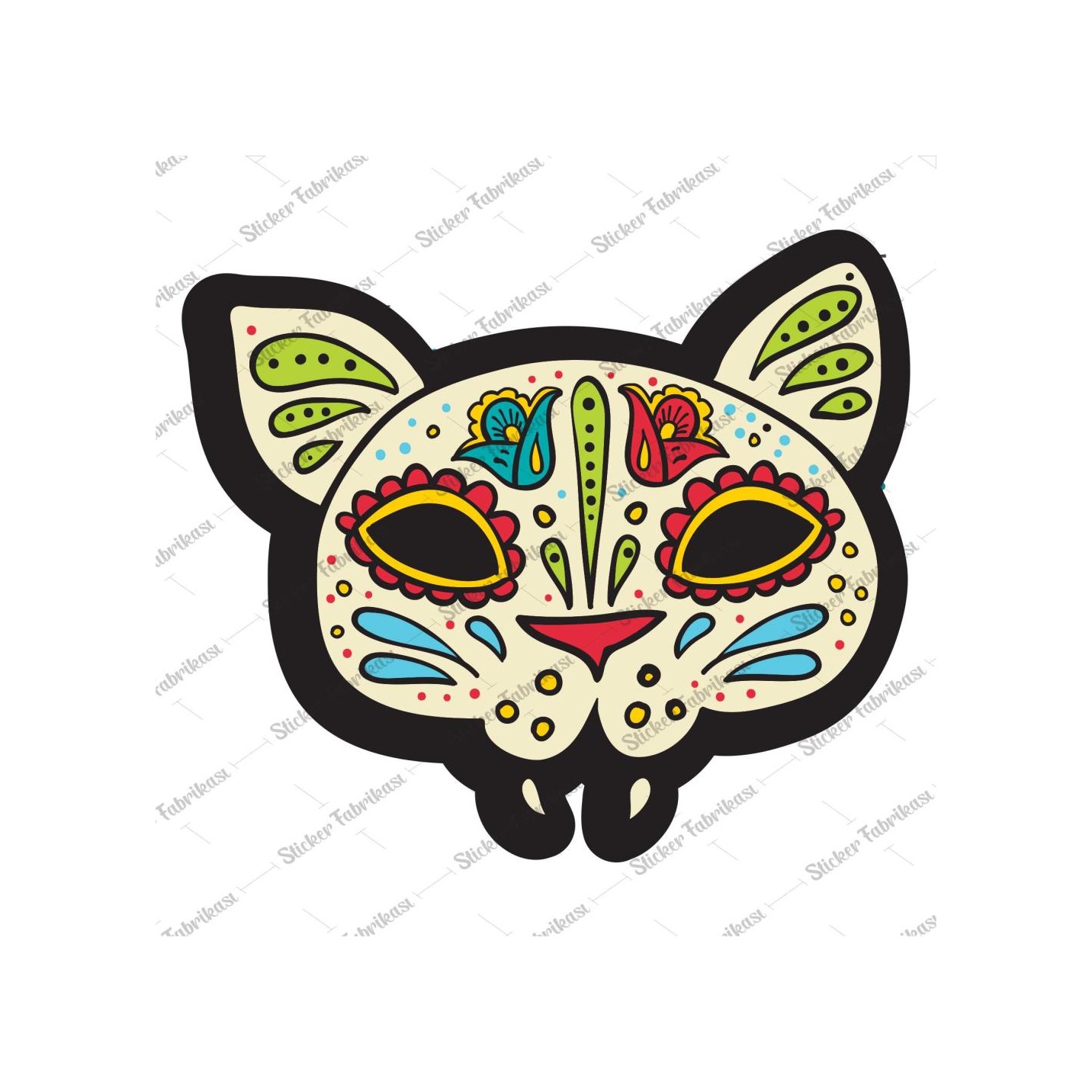 Desenli̇ Kedi̇ Fi̇gür Sti̇cker 00258 9X10