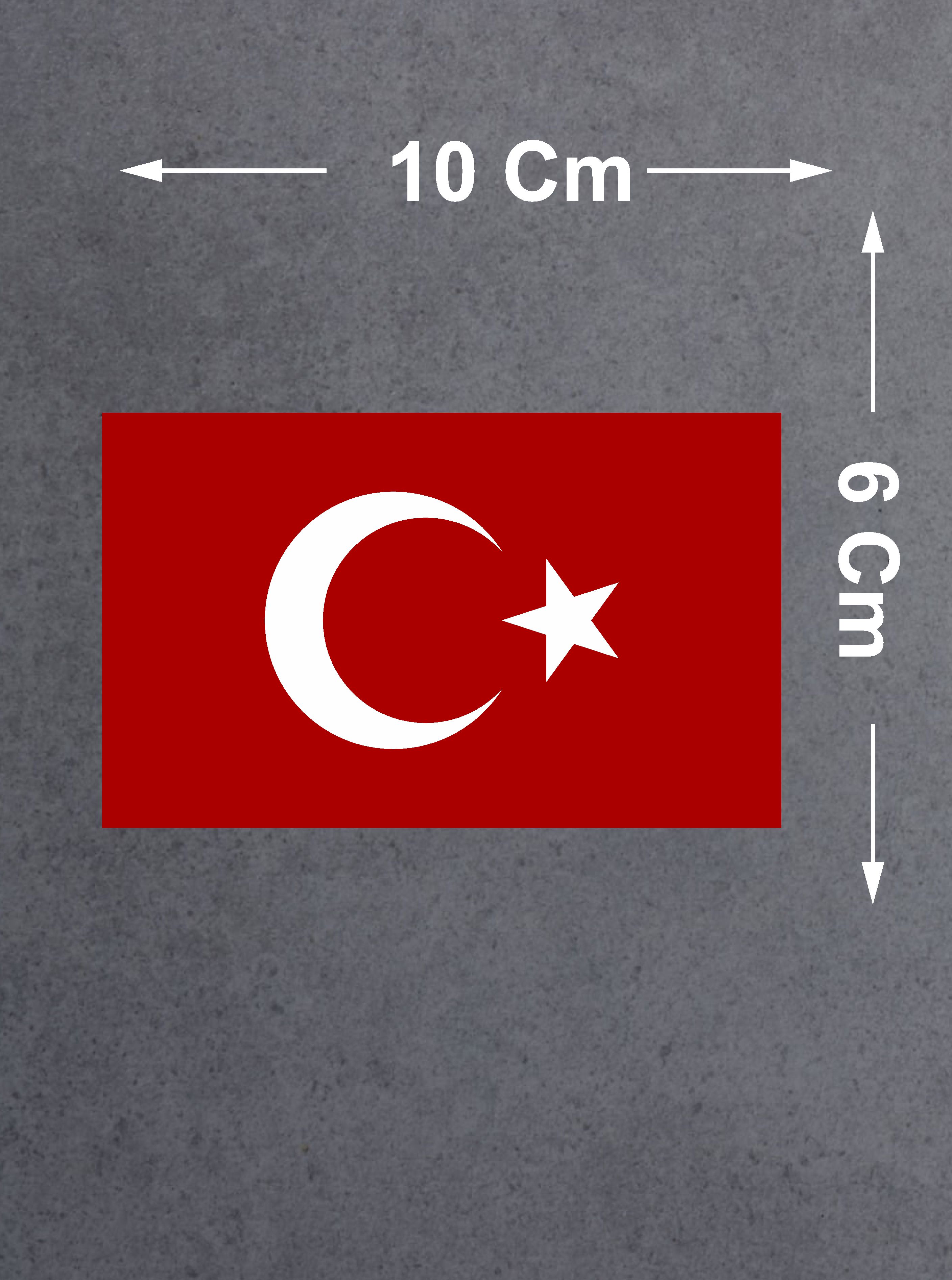 Türk Bayrağı Sticker - 2 Adet Araba Oto Motosiklet Karavan Cam Sticker - 00068 30X18 Cm 