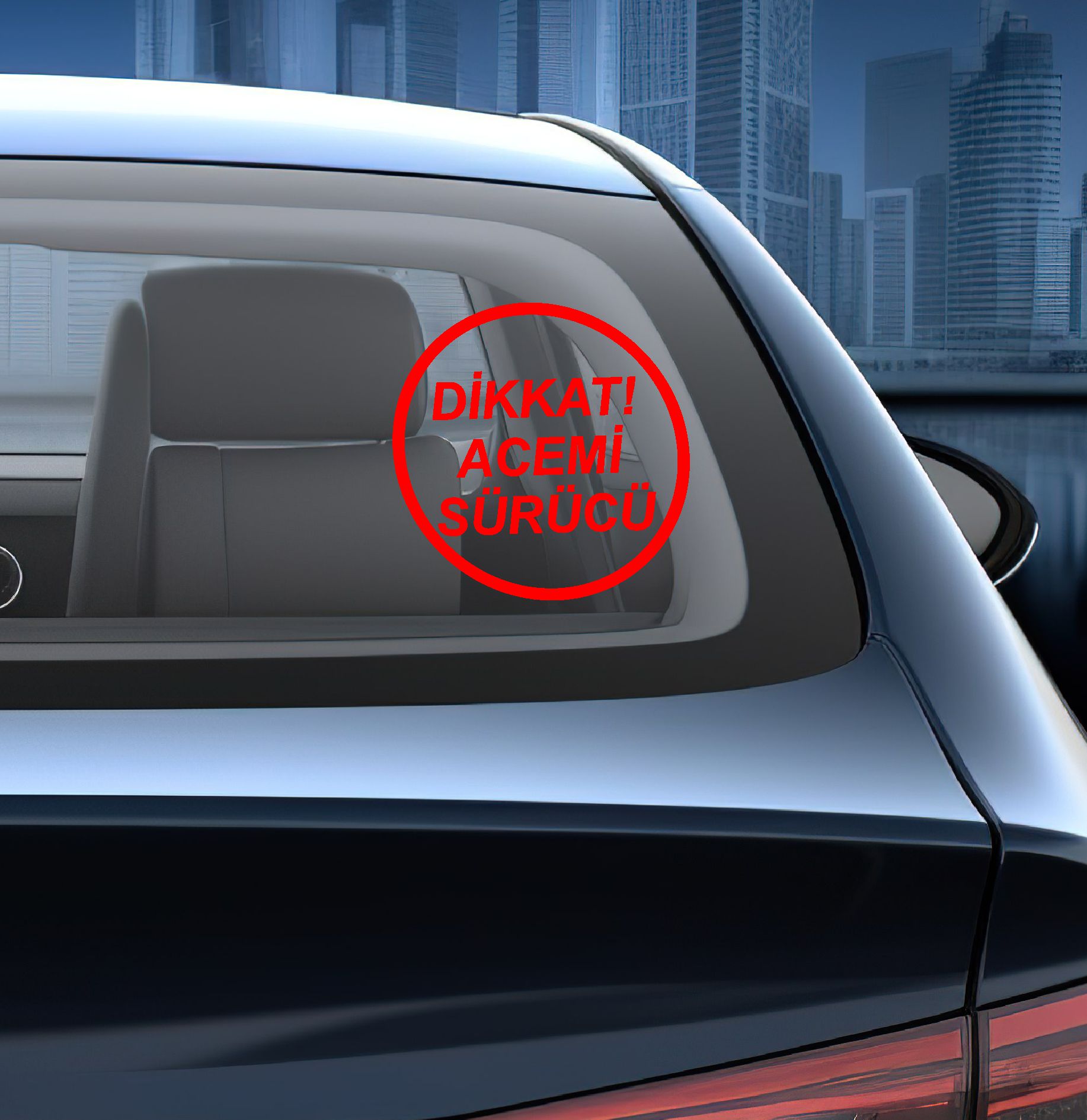 Di̇kkat Acemi̇ Sürücü Sti̇cker - Araba Oto Motosi̇klet Sti̇cker 00167 15X15 Cm 