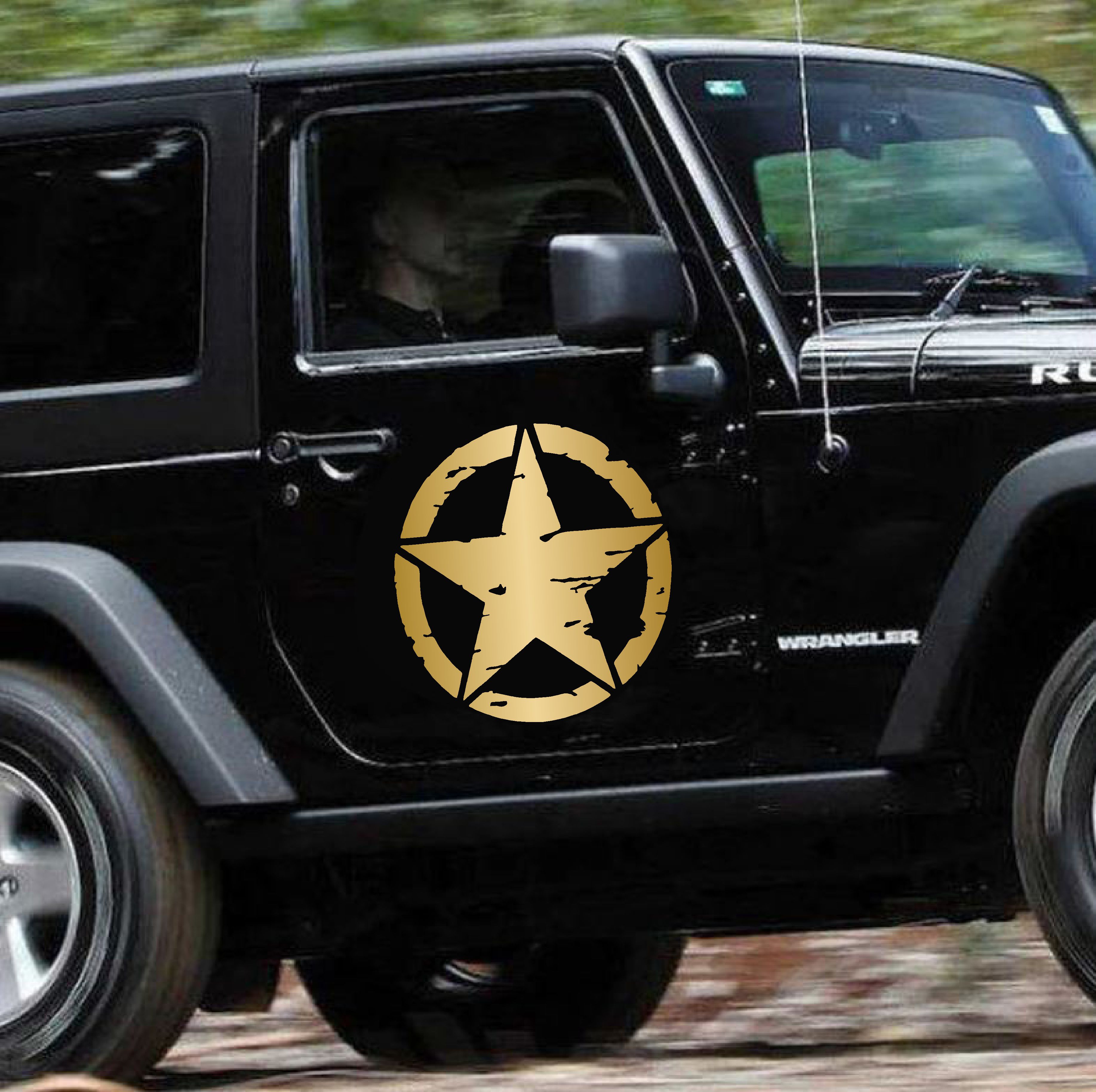 Askeri̇ Yıldız Army Star Sti̇cker - Off Road Pi̇ckup Kamp 4X4 Sti̇cker - Araba Oto Motosi̇klet Karavan Sti̇cker 00677 10X10 Cm 