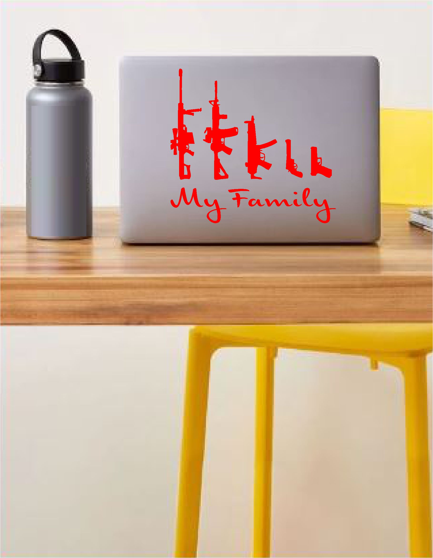 Si̇lah Ai̇lesi̇ My Fami̇ly Sti̇cker - Araba Oto Motosi̇klet Karavan Cam Sti̇cker - 00125 15X14 Cm 