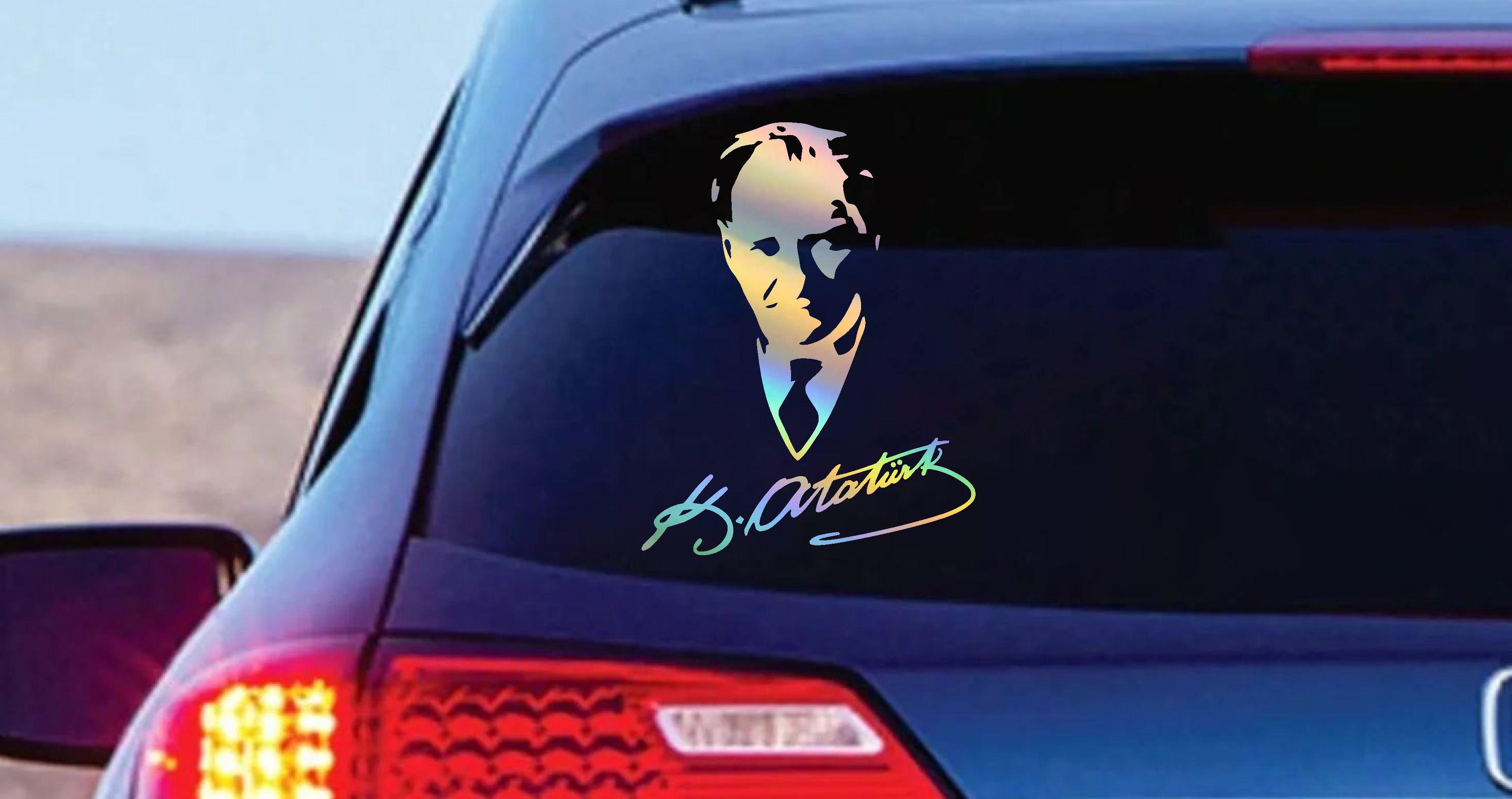 Hologramlı Janjanlı Atatürk Ve İmza Sti̇cker - Araba Oto Motosi̇klet Sti̇cker 02527 25X19 Cm 