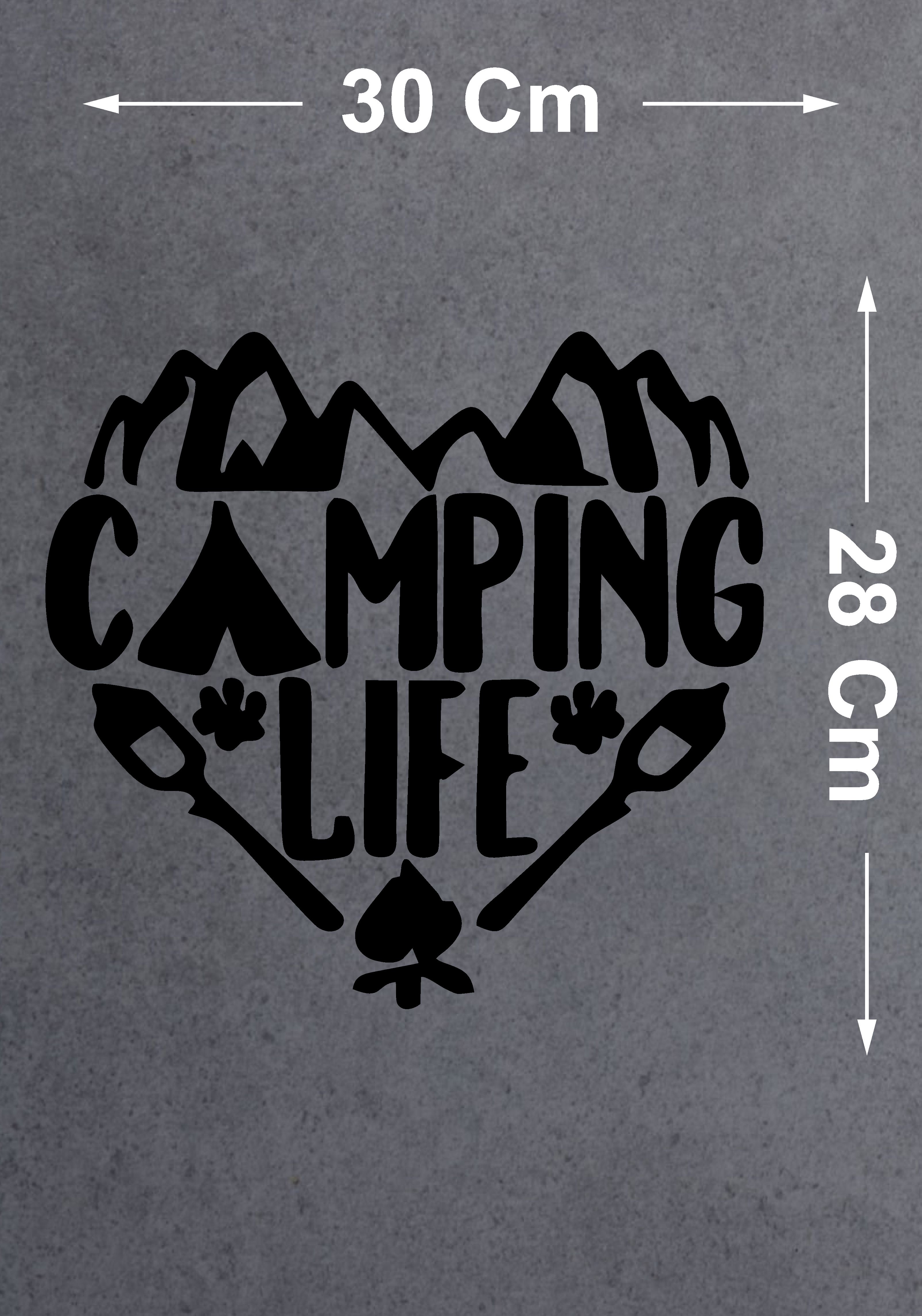 Kamp Sti̇cker - Campi̇ng Li̇fe Camp Sti̇cker - Araba Oto Motosi̇klet Karavan Cam Sti̇cker - 00129 12X11 Cm 