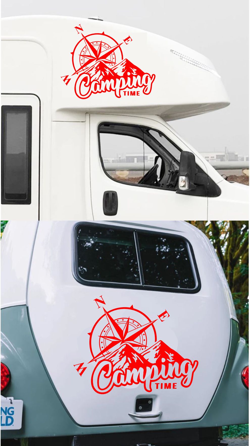 Kamp Ve Pusula Sti̇cker - 4X4 Off Road Adventure Sti̇cker - Araba Oto Motosi̇klet Karavan Cam Sti̇cker - 02166 25 Cm 