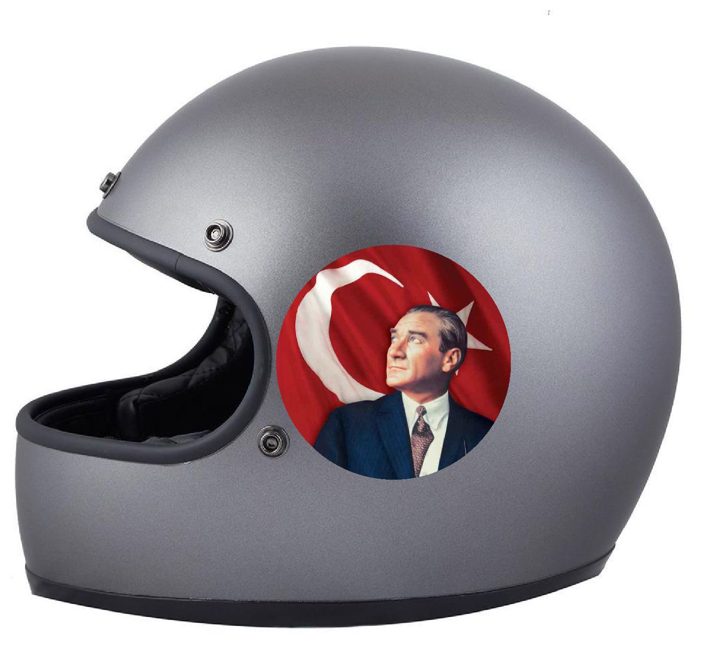 Atatürk Ve Türk Bayrağı Sti̇cker, Gazi̇ Mustafa Kemal Atatürk Sti̇cker, Araba Oto Motosi̇klet Karavan Sti̇cker 00629 10X10 Cm 