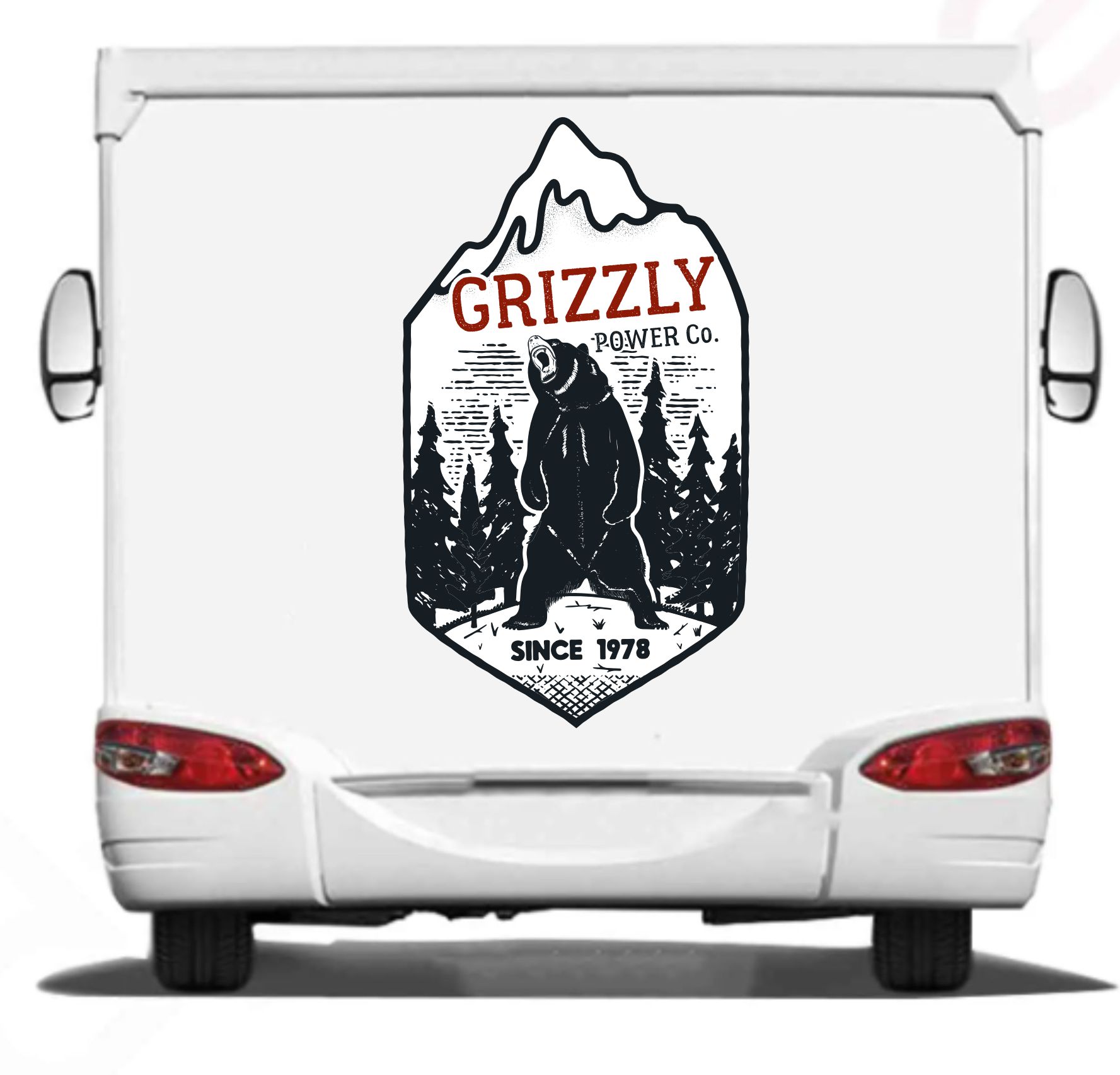 Boz Ayı Gri̇zzly Sti̇cker - Off Road 4X4 Adventure Kamp Dağ Orman Sti̇cker - Araba Oto Motosi̇klet Karavan Sti̇cker - 00047 12X7 Cm 