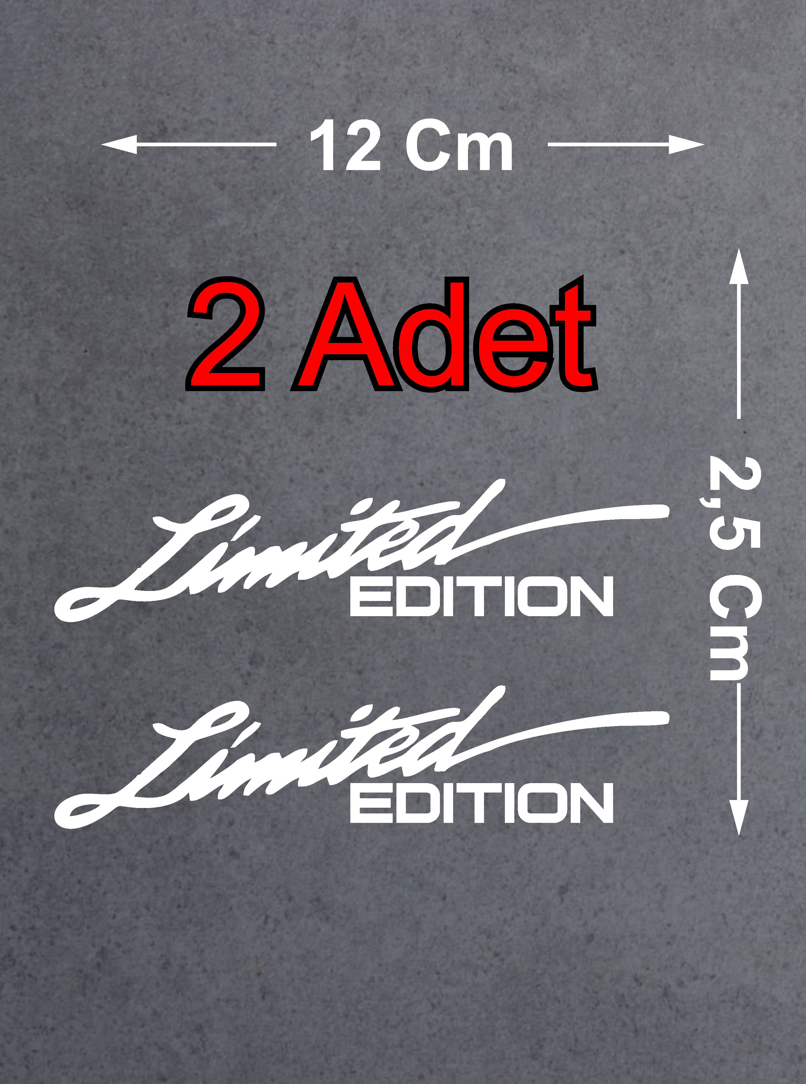 Limited Edition 2 Adet Sticker - Araba Oto Motosiklet Karavan Cam Sticker - 00305 12X2,5 Cm 