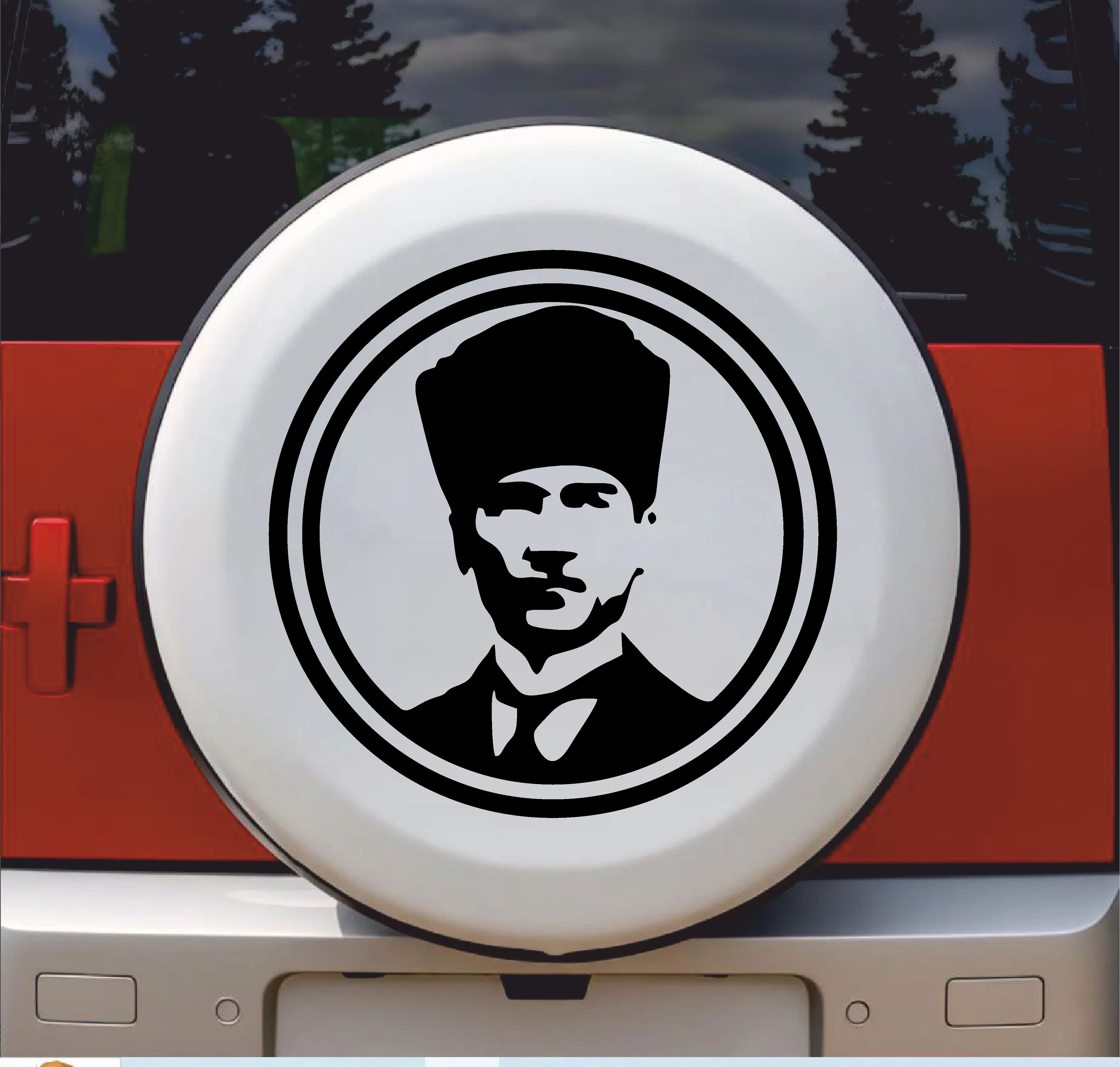 Atatürk Si̇lüet Sti̇cker - Araba Oto Motosi̇klet Karavan Cam Sti̇cker - 00069 40X40 Cm 