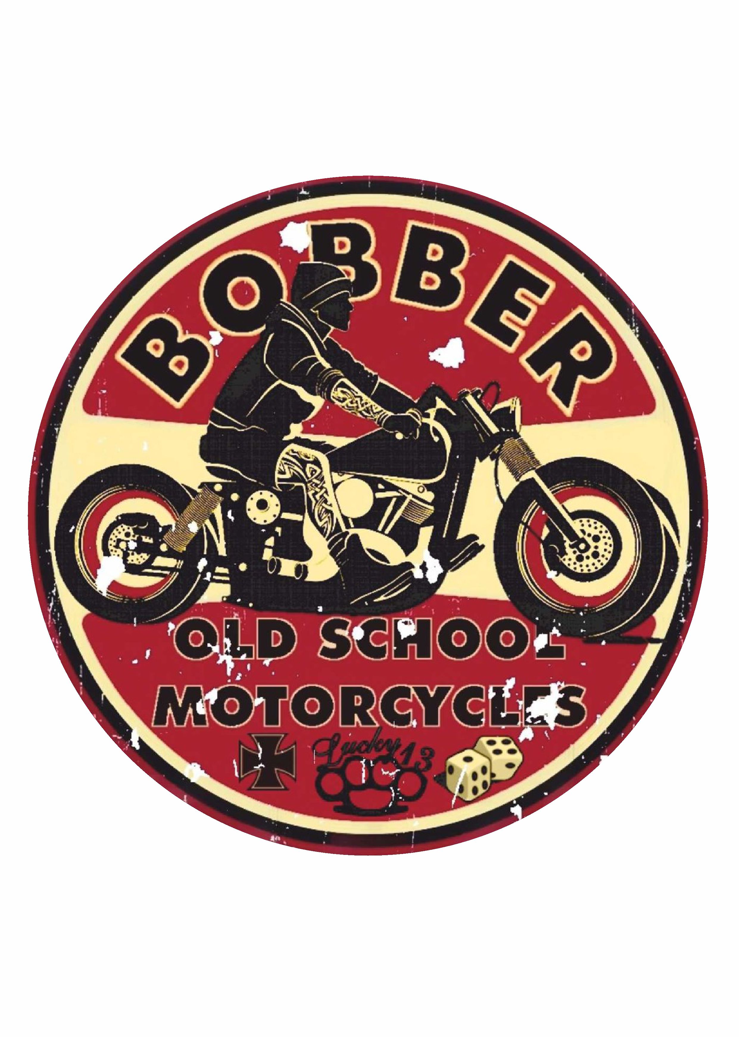 Vi̇ntage Motosi̇klet Sti̇cker - Old School - Araba Oto Motosi̇klet Araç Sti̇cker 02506 8X8 Cm 