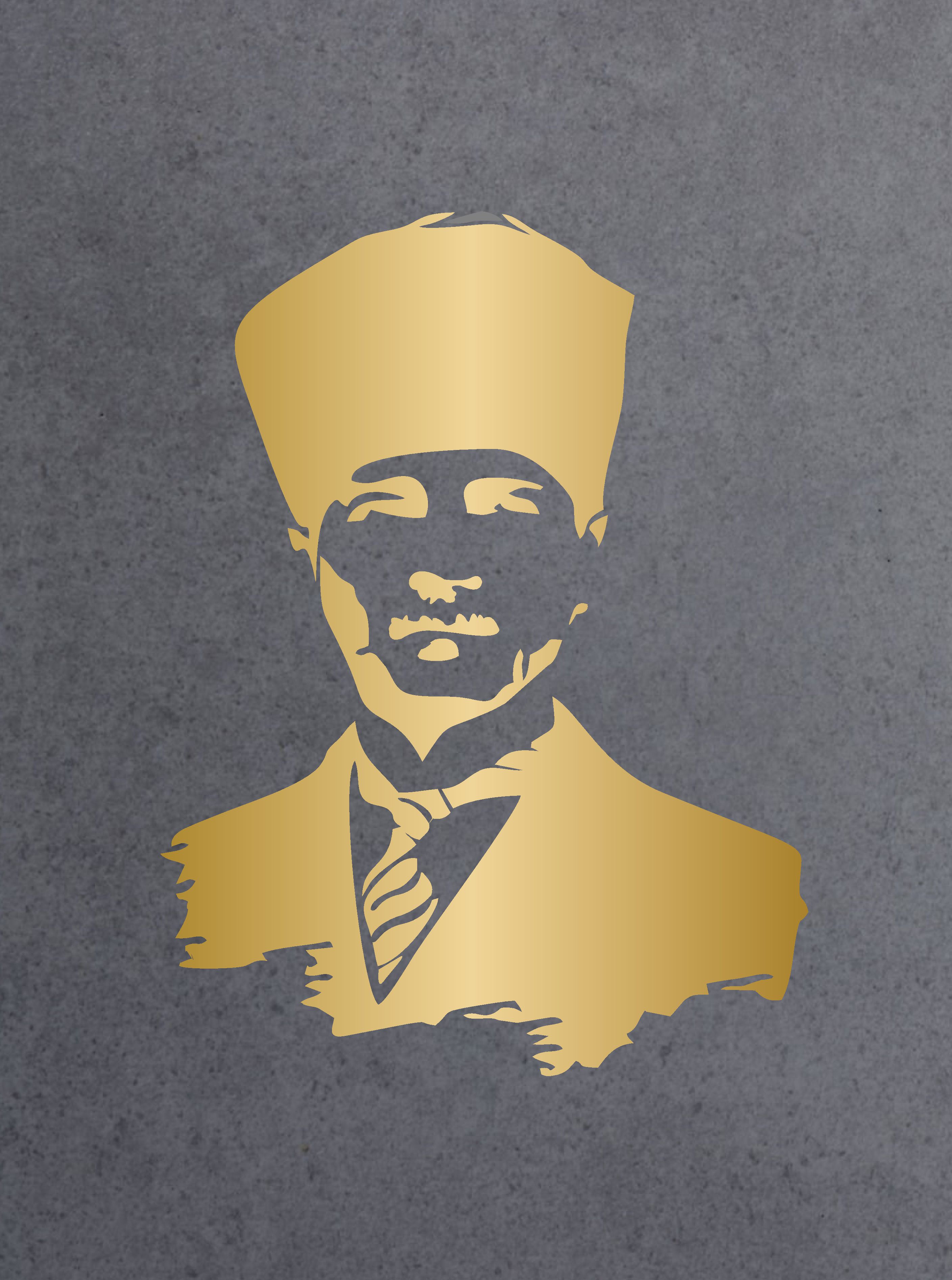 Atatürk Si̇lüet Gazi̇ Mustafa Kemal Büyük Türk Atatürk Başkomtan Sti̇cker Araba Oto Motosi̇klet Karavan Sti̇cker 00008 50X37 Cm 