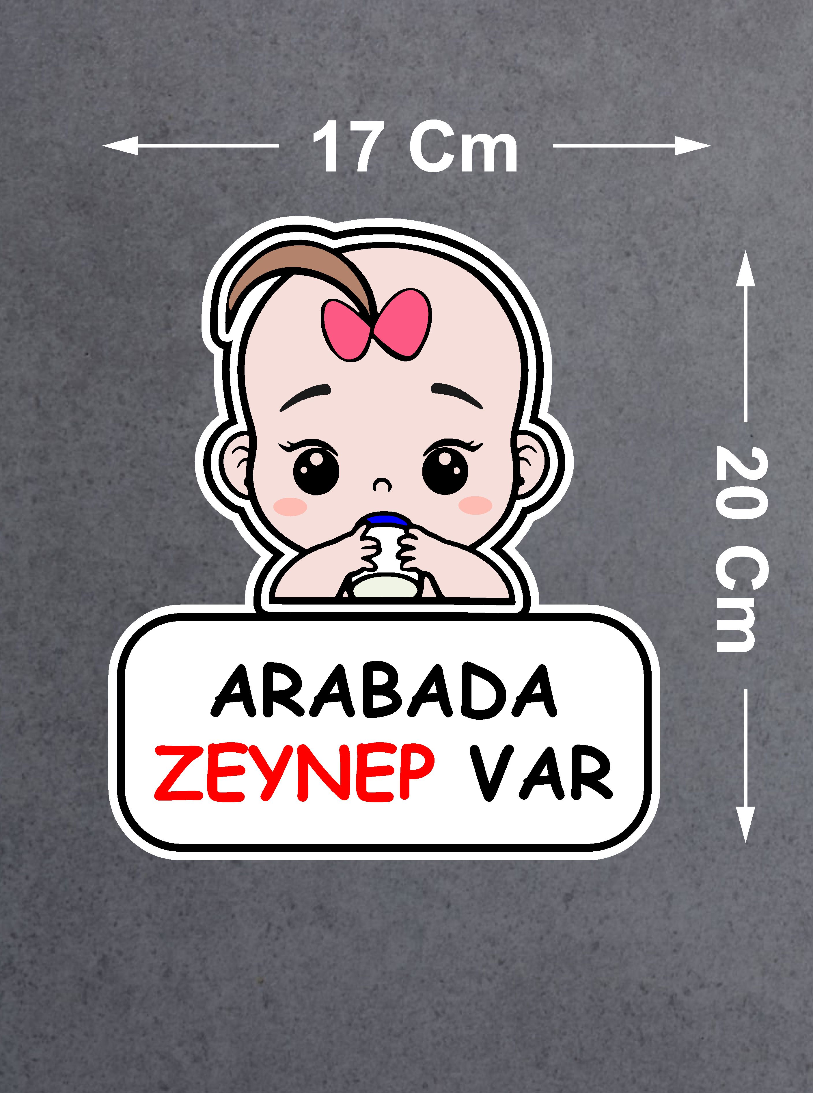 Ki̇şi̇ye Özel Arabada Bebek Var Sti̇cker - Araba Oto Araç Cam Sti̇cker - 00308 15X13 Cm 