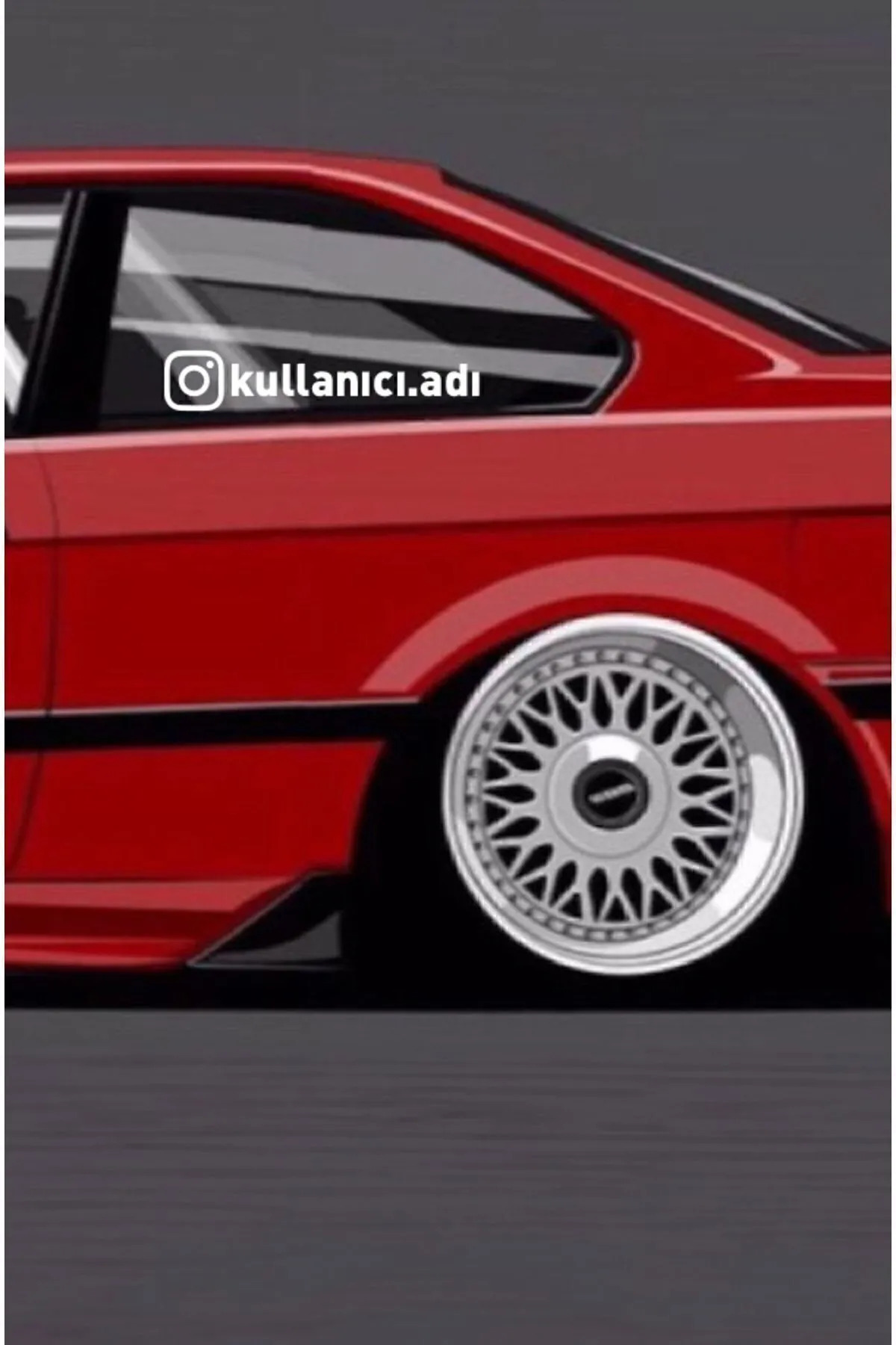 İnstagram Logolu Kullanıcı Adı - 2 Adet 20 Cm - Araç Kelebek Cam 