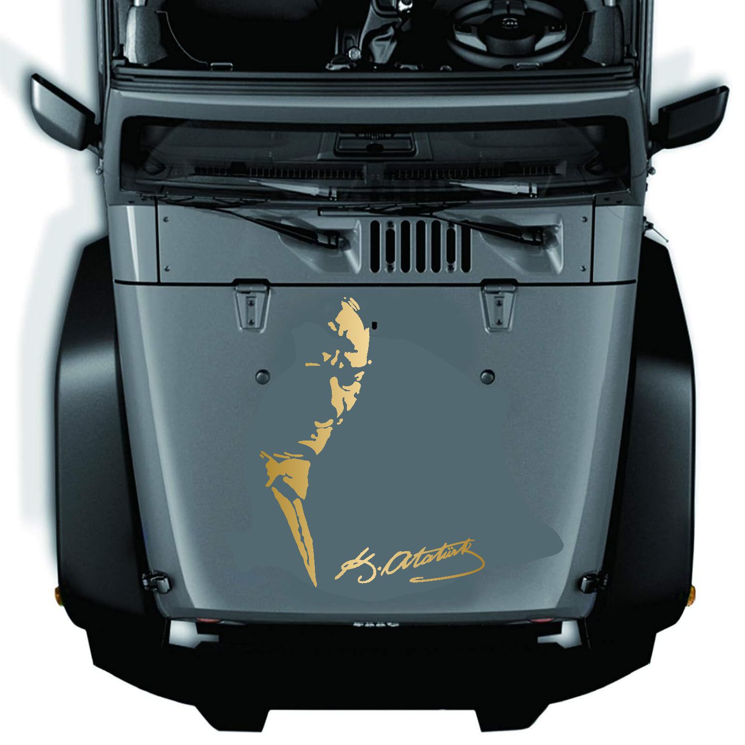 Atatürk Mustafa Kemal Ve Imza Sti̇cker - Araba Oto Motosi̇klet Karavan Cam Sti̇cker Eti̇ket - 00137 12X10 Cm 