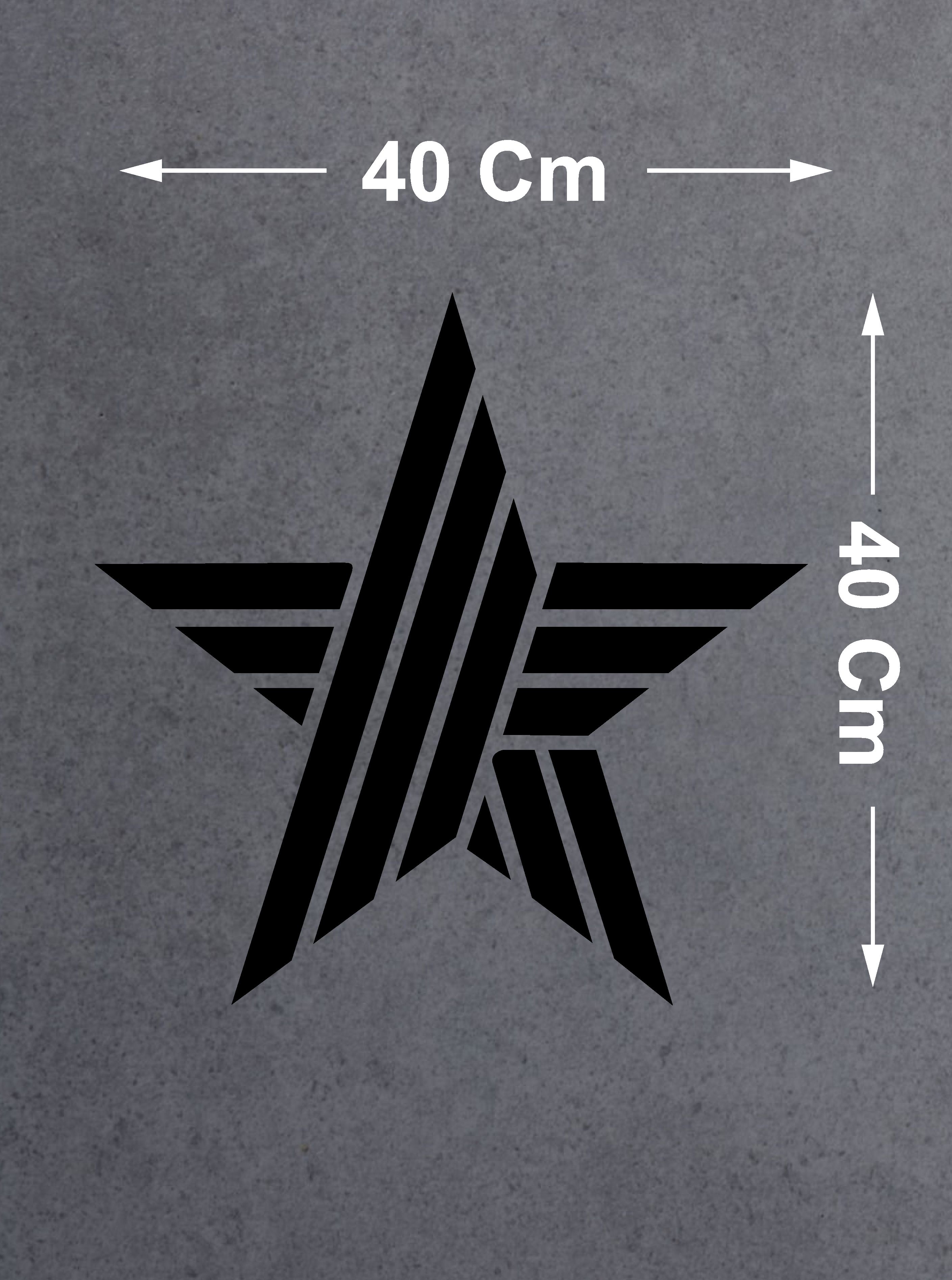 Çubuk Desenli̇ Yıldız Sti̇cker - Araba Oto Motosi̇klet Karavan Cam Sti̇cker - 00059 12X12 Cm 
