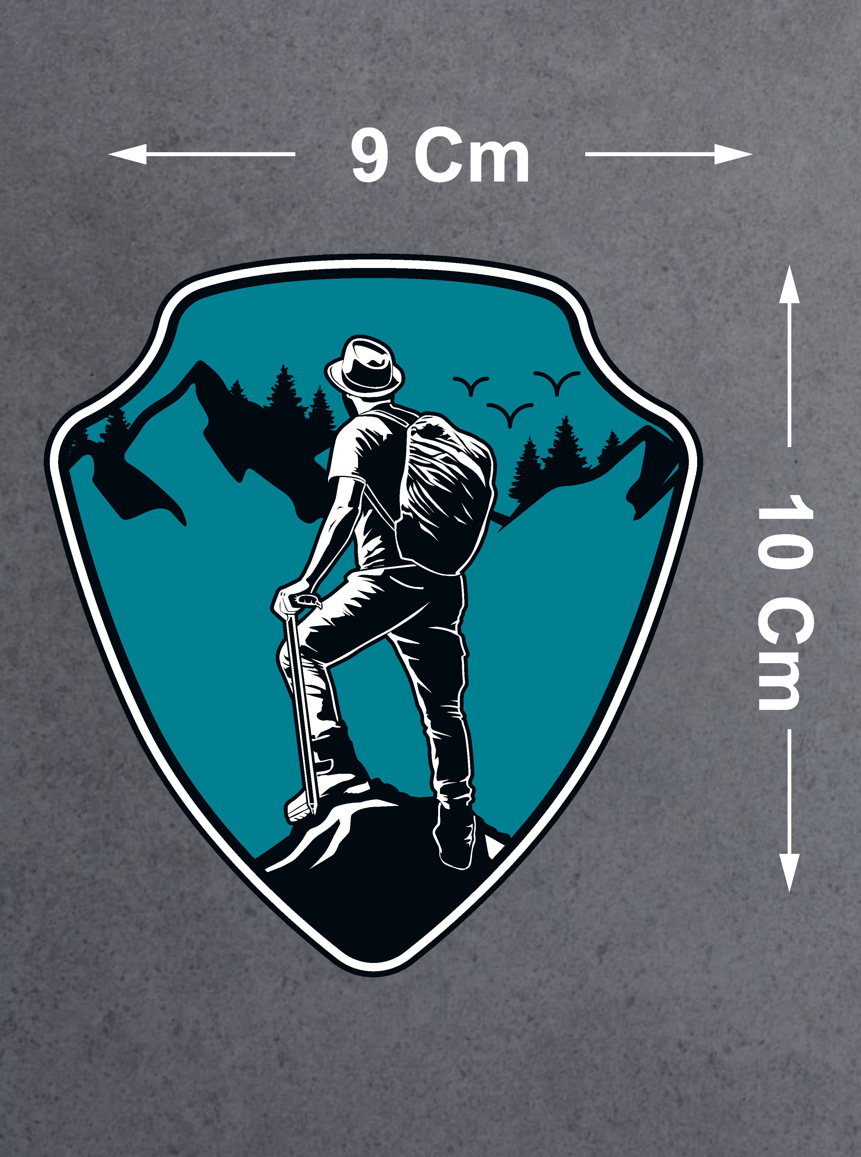 Dağcı Maceracı Sticker - Kamp Adventure Off Road 4X4 Sticker - Araba Oto Motosiklet Karavan Cam Sticker - 00061 10X9 Cm 