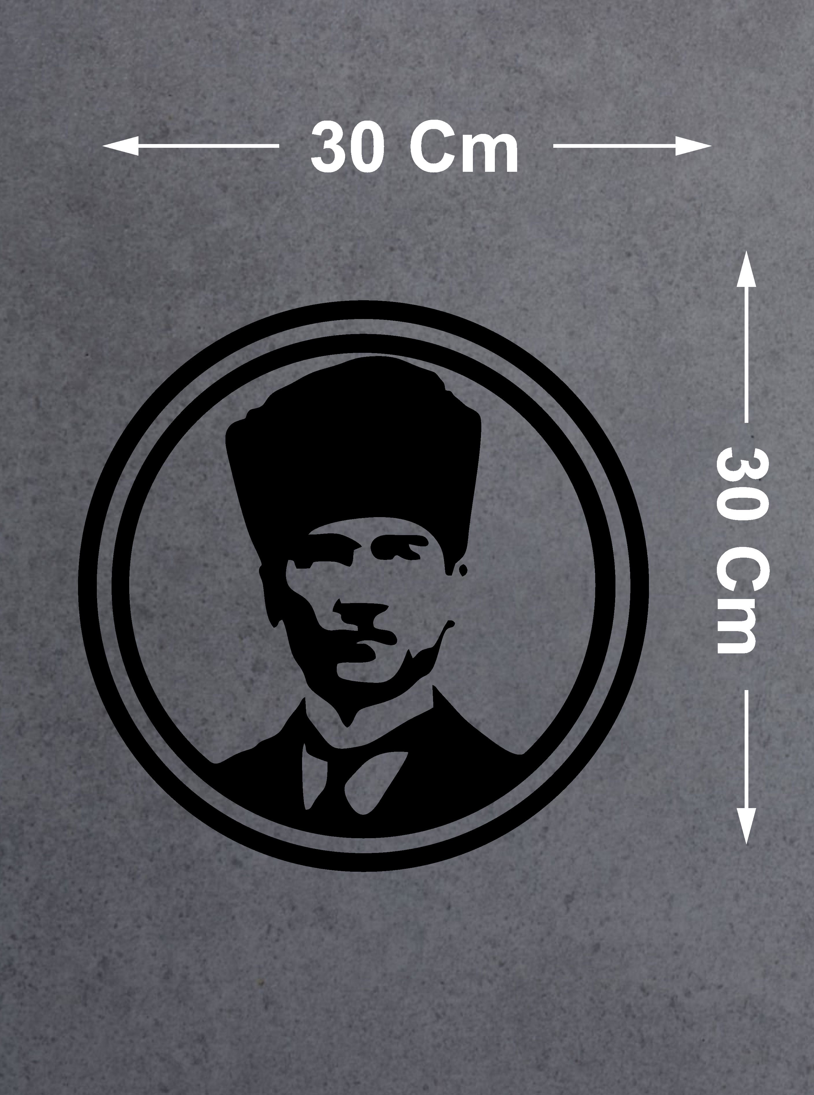 Atatürk Si̇lüet Sti̇cker - Araba Oto Motosi̇klet Karavan Cam Sti̇cker - 00069 40X40 Cm 