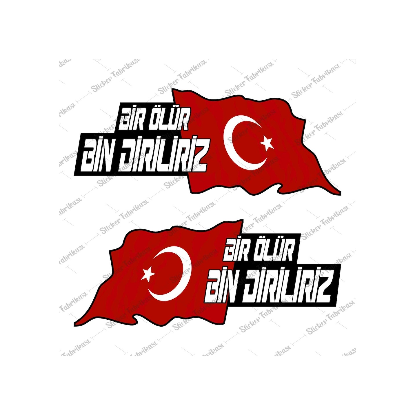 Dalgalı Türk Bayrağı 2 Adet Sti̇cker 01343 18X7