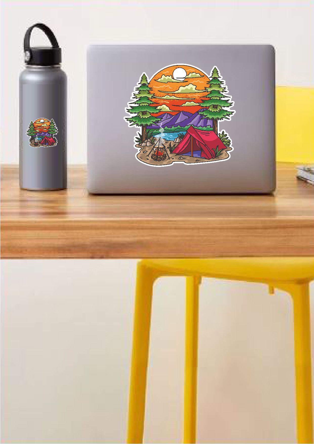 Kamp, Off Road, 4X4, Doğa, Manzara, Adventure Sti̇cker, Araba Karavan Pi̇ckup Arazi̇ Suv 02180 40X37 Cm 