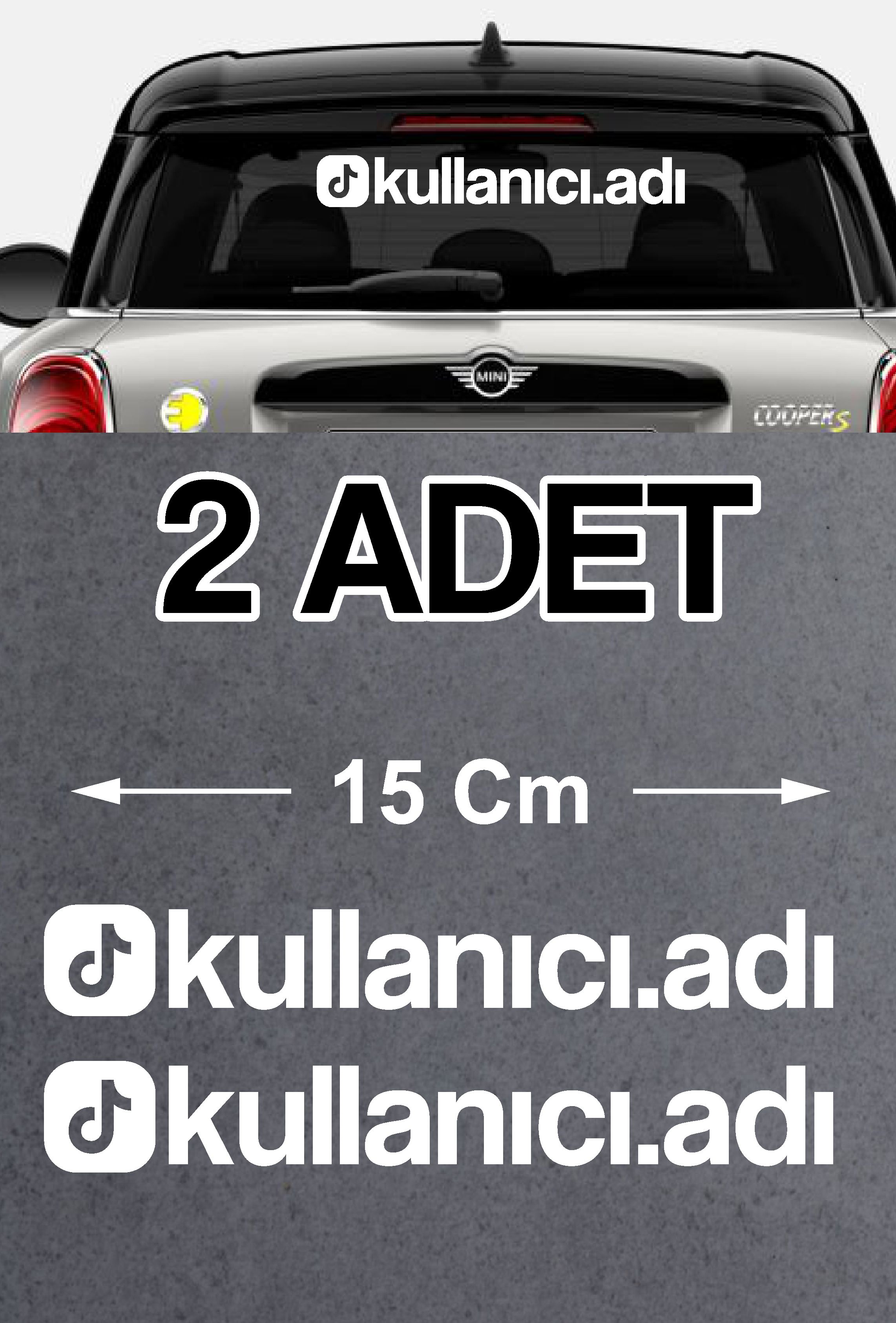 Sti̇cker Di̇zayn Ki̇şi̇ye Özel Ti̇k Tok Sosyal Medya Sti̇cker - Araba Oto Motosi̇klet Karavan Cam Sti̇cker - 00927 12 Cm 