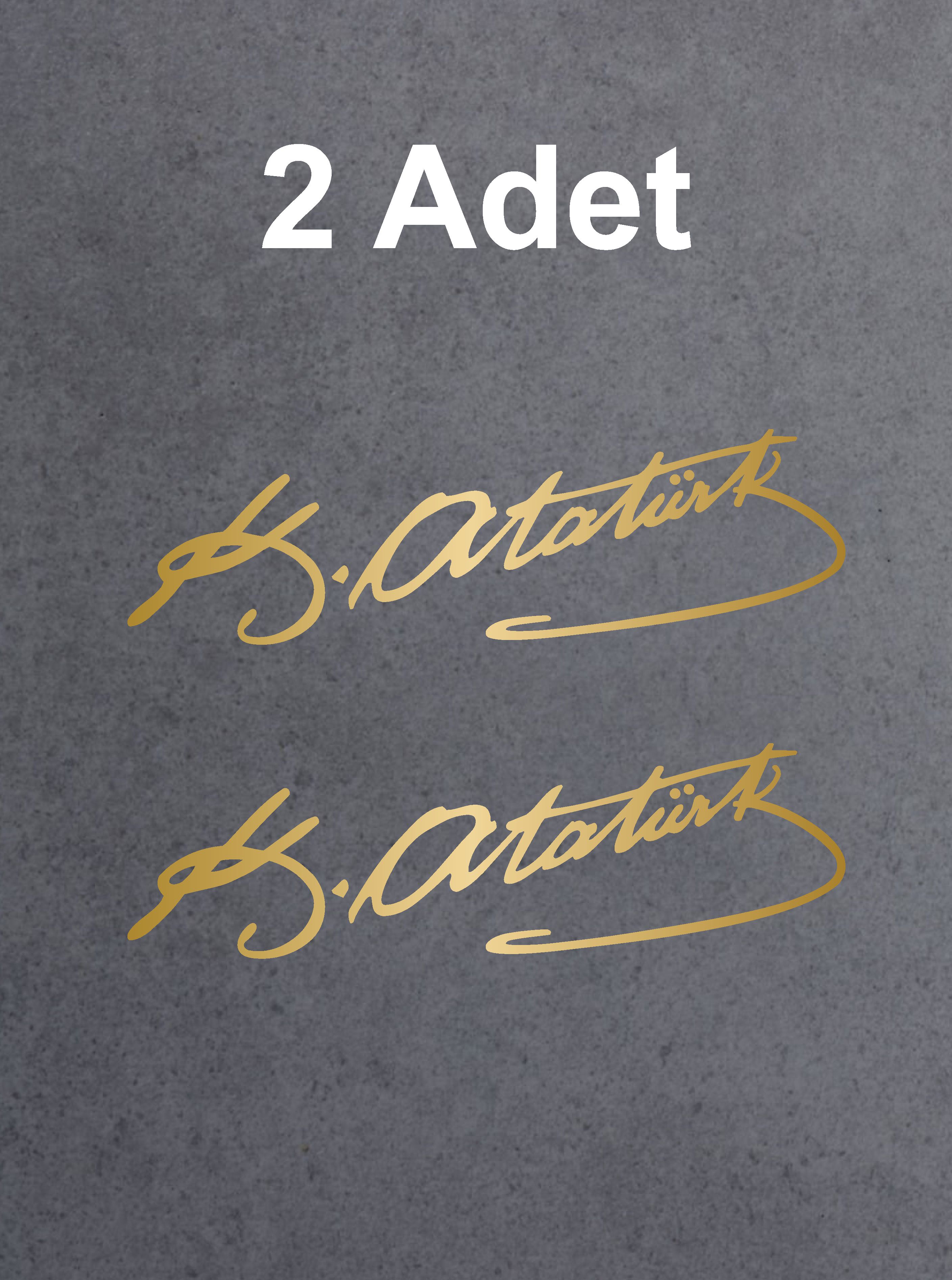 Atatürk Imza Sti̇cker - 2 Adet Mustafa Kemal Atatürk Imza Araba Oto Motosi̇klet Karavan Sti̇cker 00016 50X15 Cm 