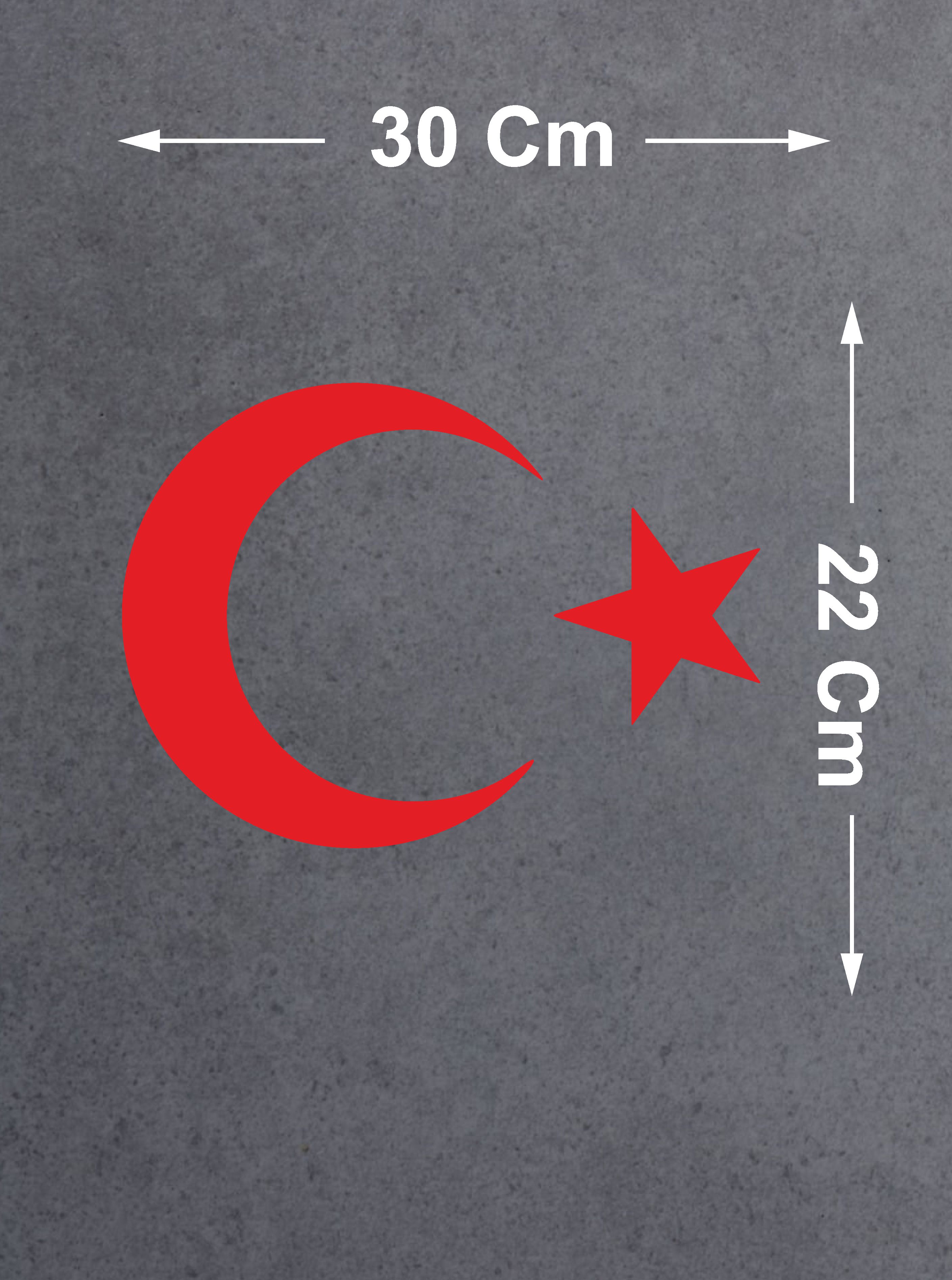 Ay Yıldız Türki̇ye Türk Bayrağı Sti̇cker Araba Oto Motosi̇klet Karavan Sti̇cker 00323 10X7 Cm 