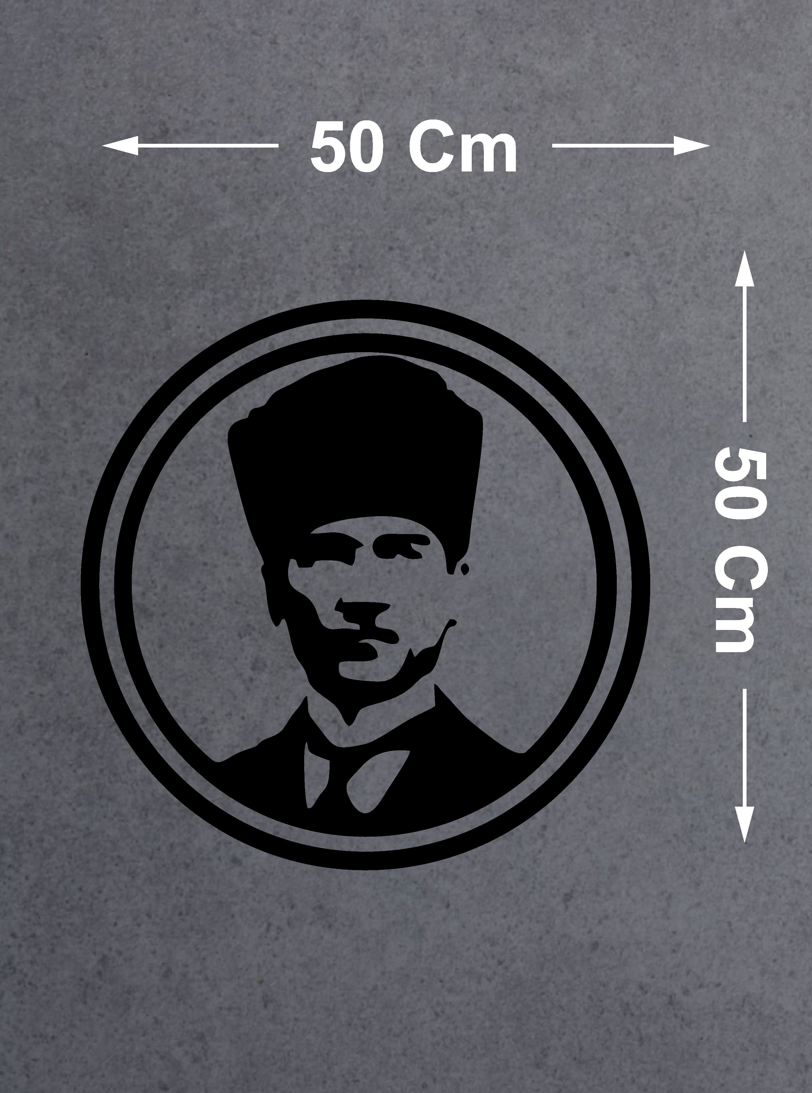 Atatürk Si̇lüet Sti̇cker - Araba Oto Motosi̇klet Karavan Cam Sti̇cker - 00069 40X40 Cm 