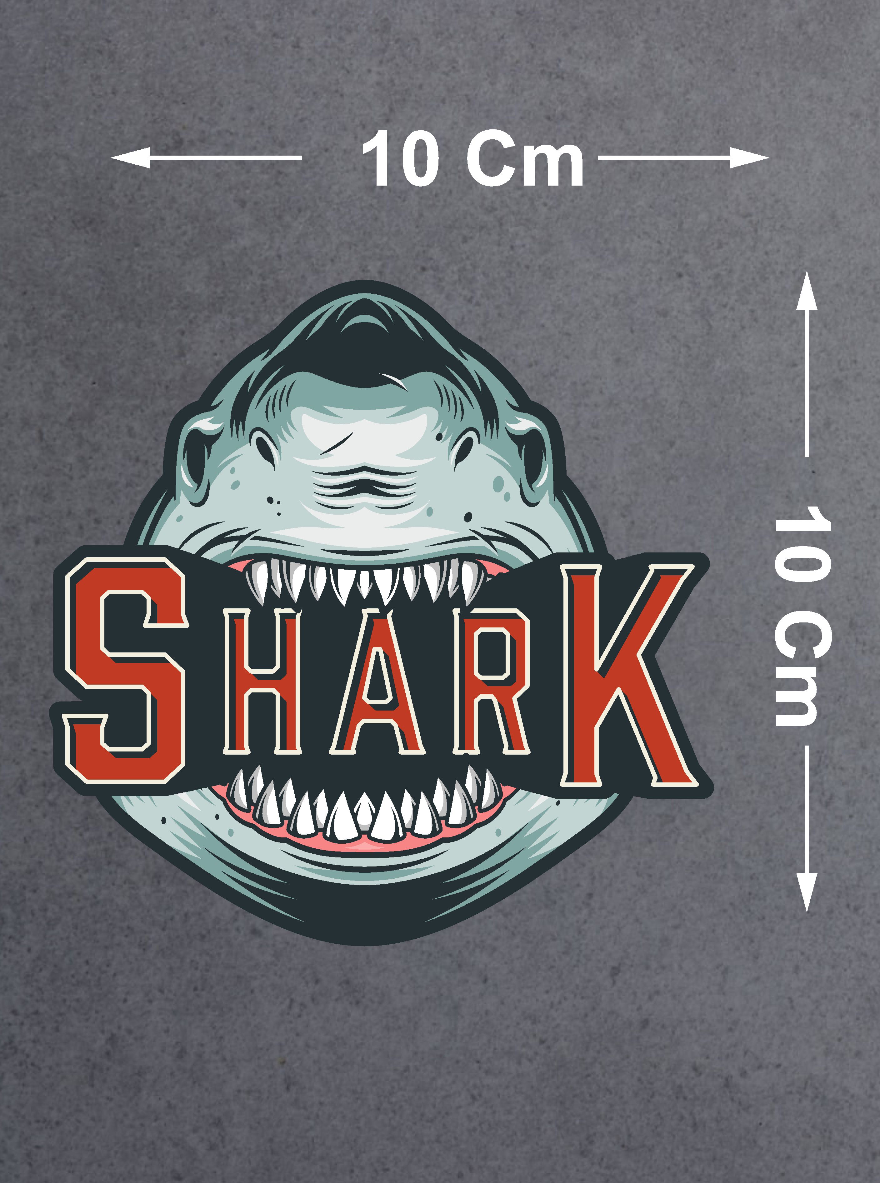 Köpek Balığı Shark Sticker - Araba Oto Motosiklet Karavan Cam Sticker - 00030 10X10 Cm 