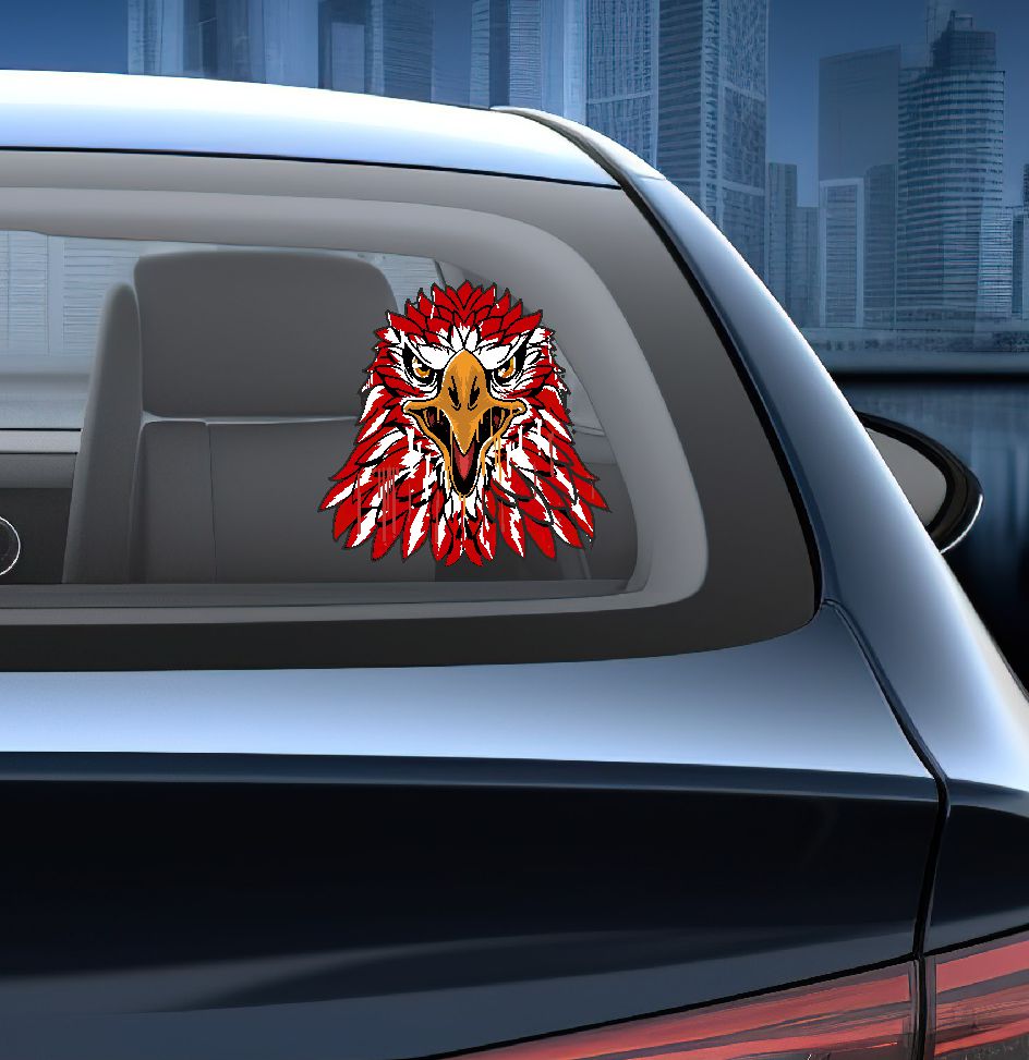 Türk Kartalı Sti̇cker, Kartal Başı, Kırmızı Beyaz Kartal Sti̇cker, Beşi̇ktaş Sti̇cker 00944 10X10 Cm 