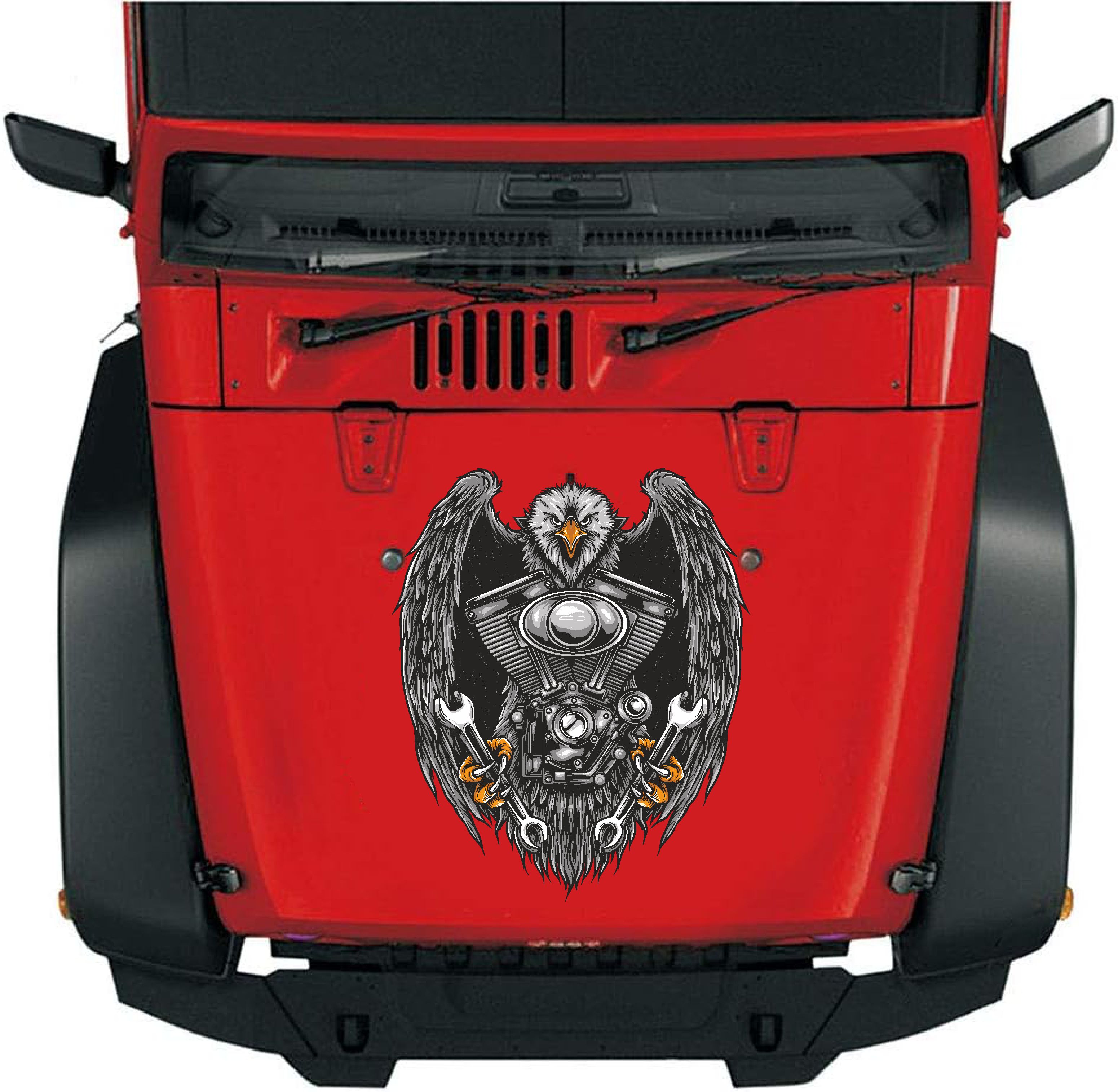 Kartal - V Motor - Karakartal Sti̇cker Araba Oto Motosi̇klet Karavan Sti̇cker 00249 10X8 Cm 