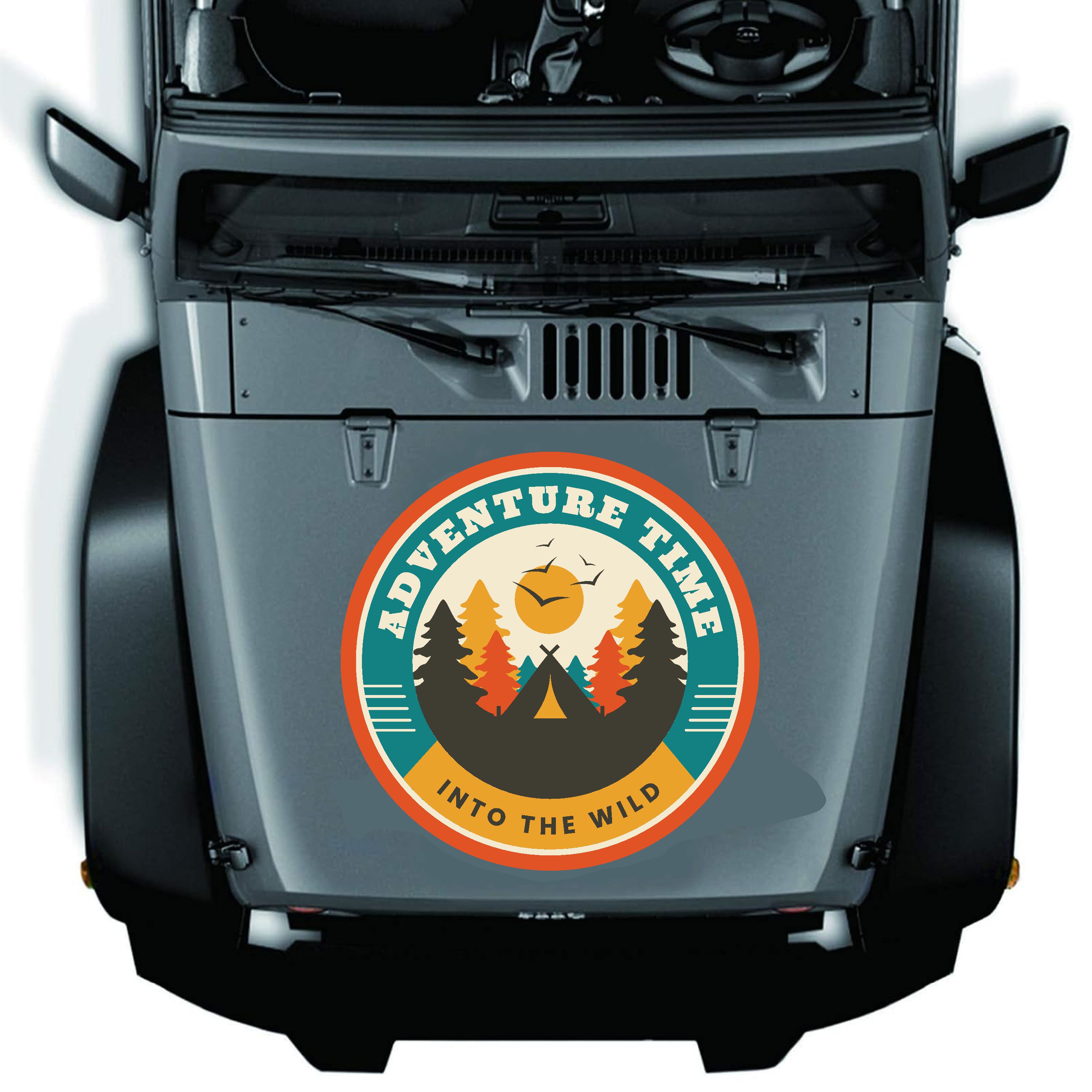 Adventure Ti̇me Sti̇cker - 4X4 Kamp Vahşi̇ Doğa Off Road Sti̇cker -Araba Oto Karavan Motosi̇klet Cam Sti̇cker - 00117 10X10 Cm 