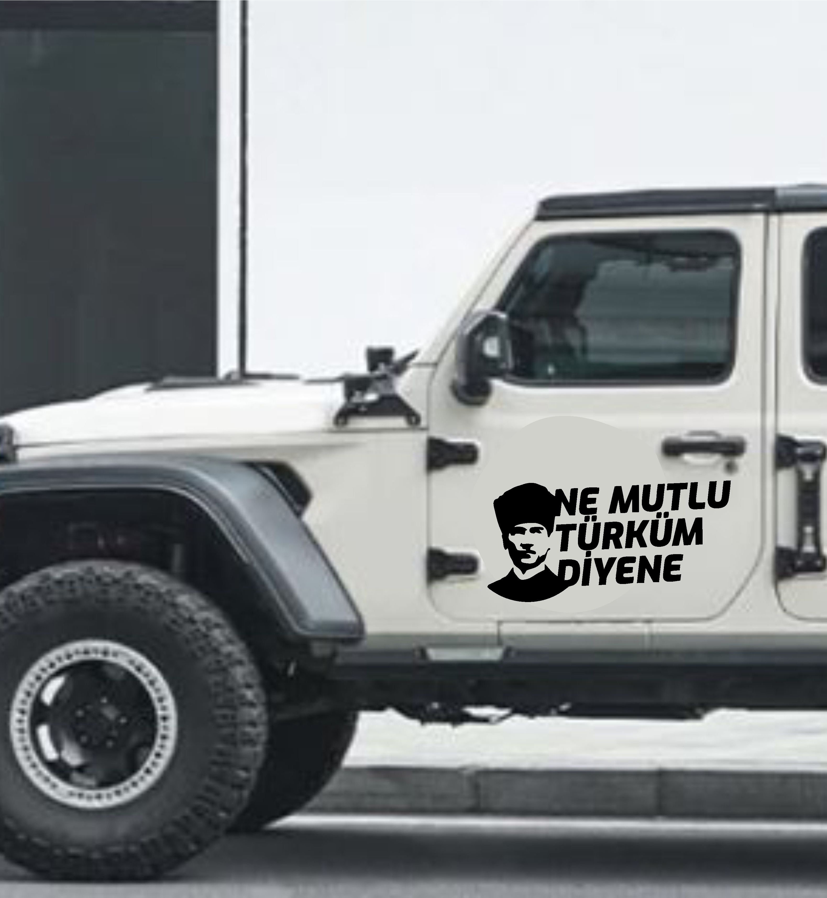 Ne Mutlu Türküm Di̇yene Sti̇cker Atatürk Si̇let Sti̇cker Araba Oto Motosi̇klet Sti̇cker 02505 12X6 Cm 