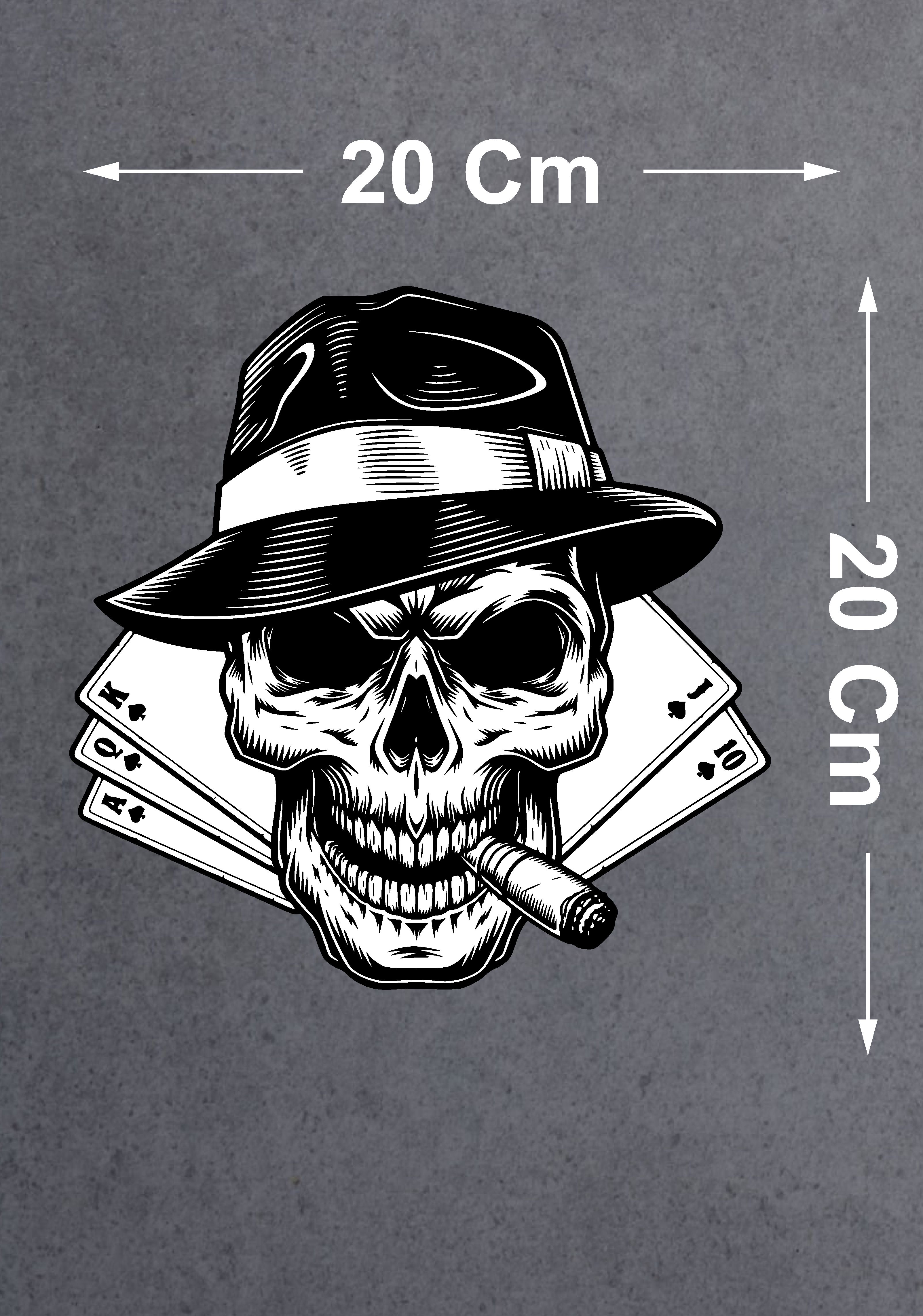 Kurukafa Poker Iskambi̇l Kağıdı Skull Sti̇cker - 00332 10X10 Cm 