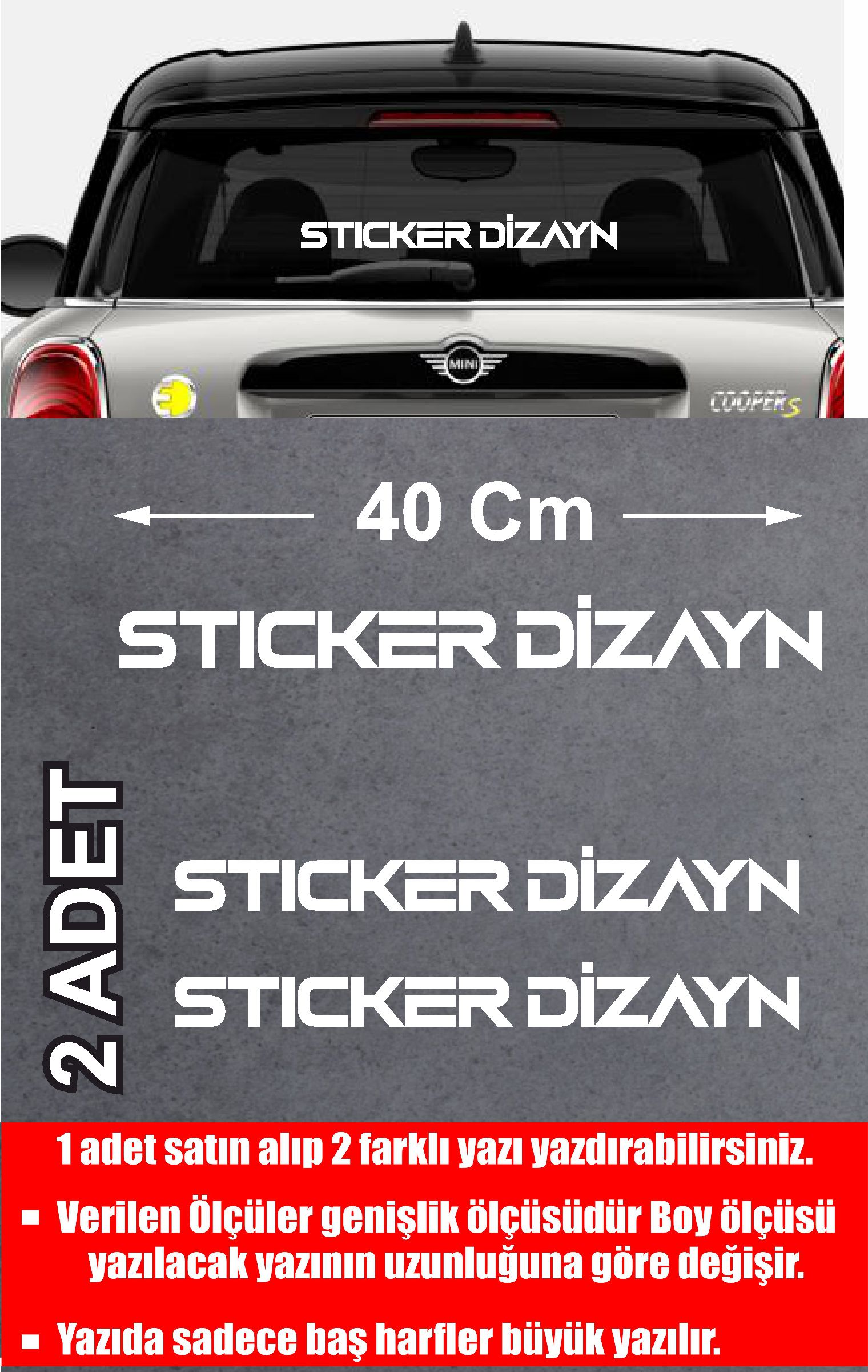 Ki̇şi̇ye Özel Ad Soyad Sti̇cker 2Adet - İsi̇m Soyi̇si̇m Yazı Araba Oto Motosi̇klet Sti̇cker00122 12 Cm 