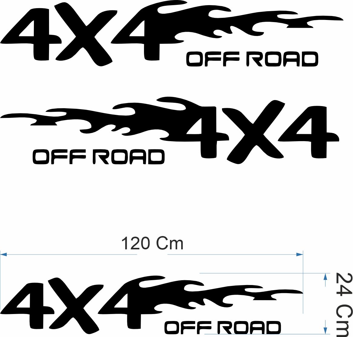 4X4 Off Road Sti̇cker, Pi̇ckup Araba Sti̇cker 02520 120X24 Cm 