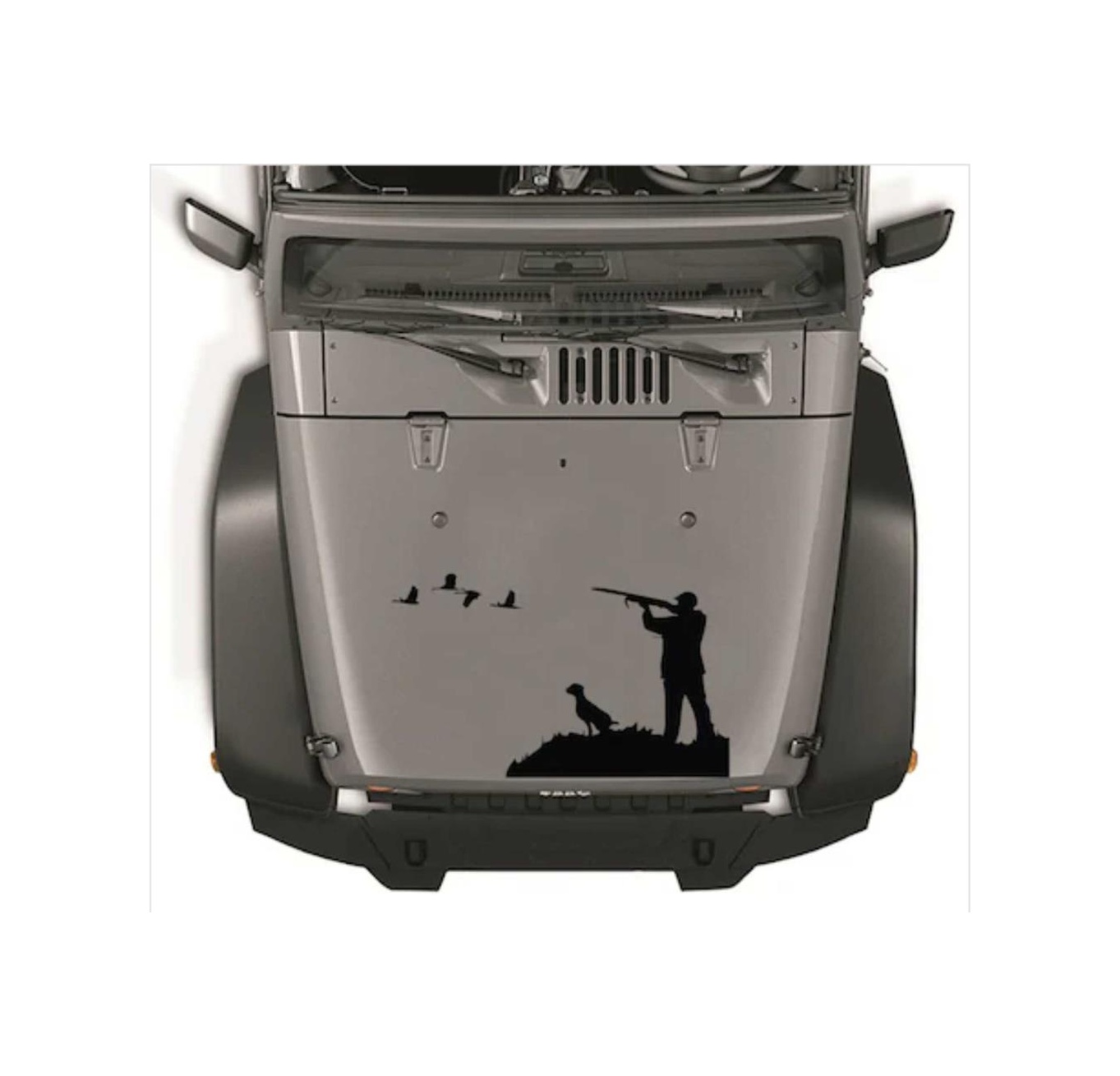 Avcı Ve Köpek Hunter Araç Araba Sti̇cker 00882 70X43-Kırmızı