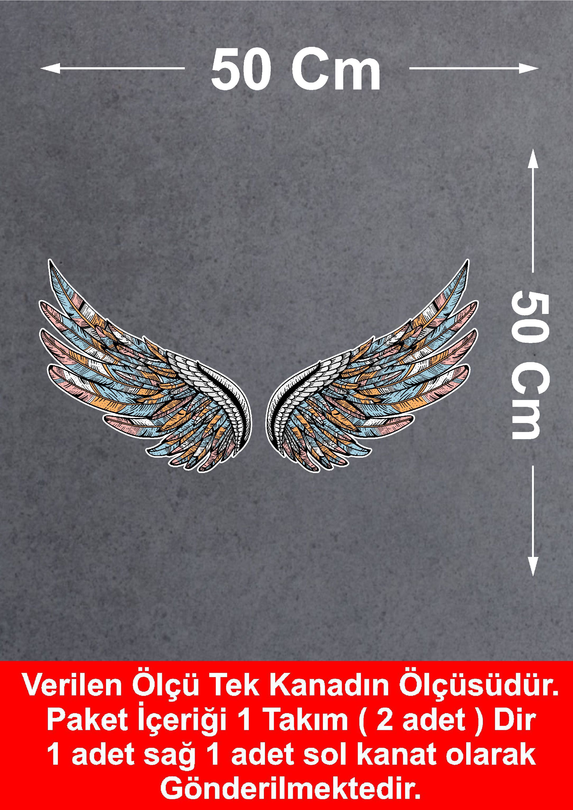 Kanat Melek Kanadı Sti̇cker - Araba Oto Motosi̇klet Karavan Cam Sti̇cker - 00140 10X10 Cm 