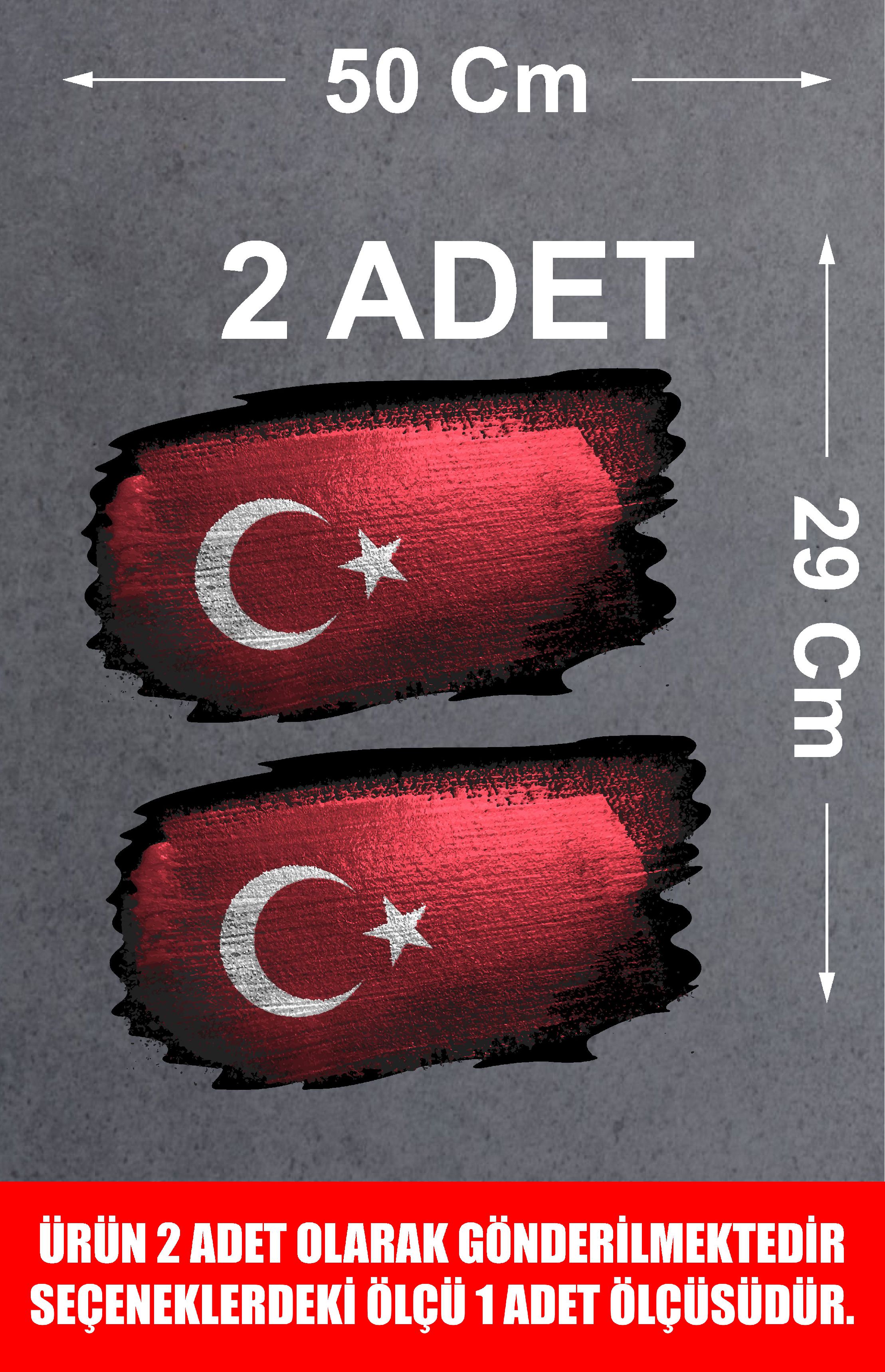 Türk Bayrağı Sti̇cker - Türk - Bayrak - Ay Yıldız Sti̇cker - Araba Oto Motosi̇klet Karavan Cam Kask Sti̇cker - 01969 10X6 Cm 