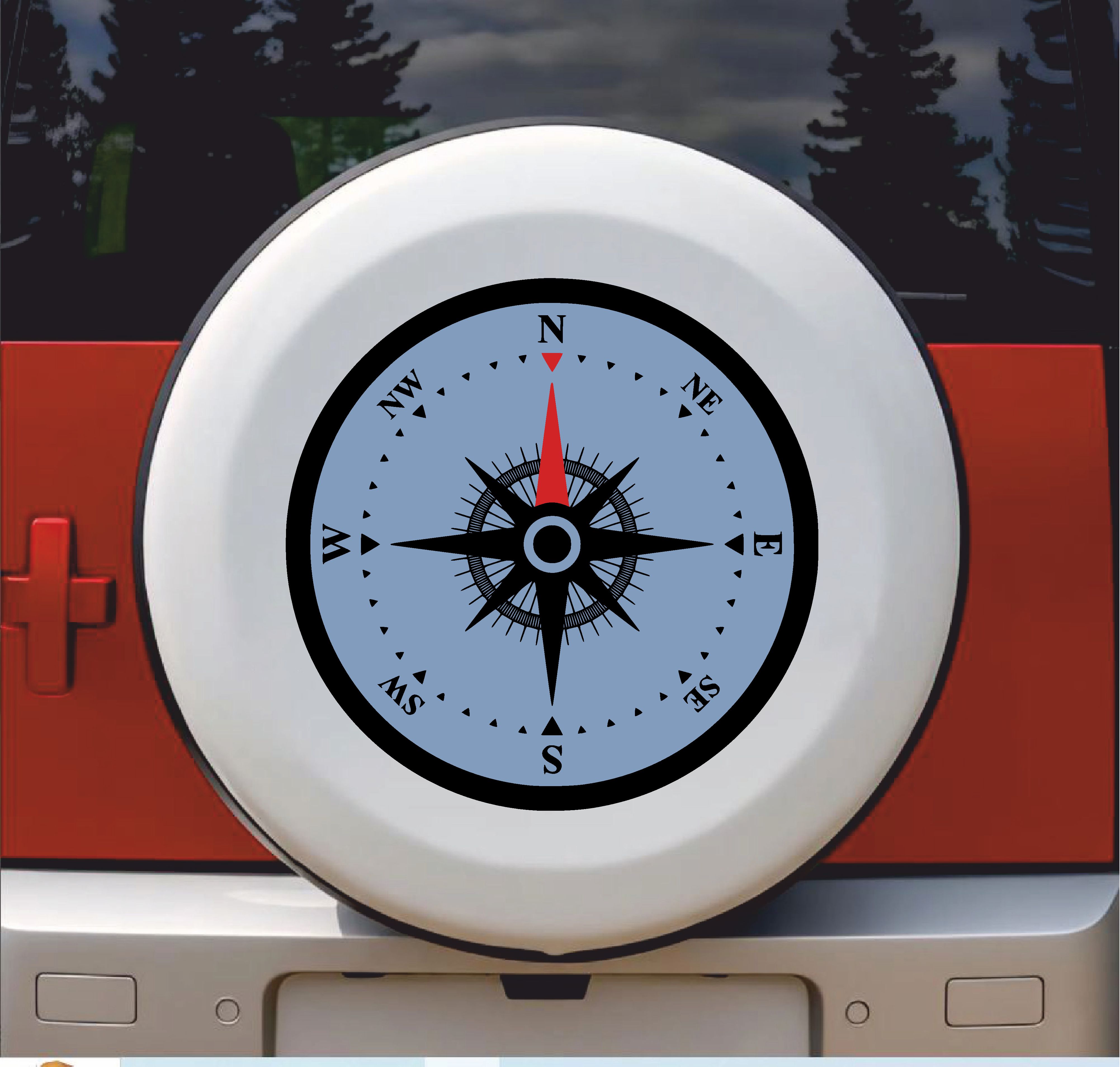 Pusula Sti̇cker - Araba Oto Motosi̇klet Karavan Cam Sti̇cker - 00390 10X10 Cm 